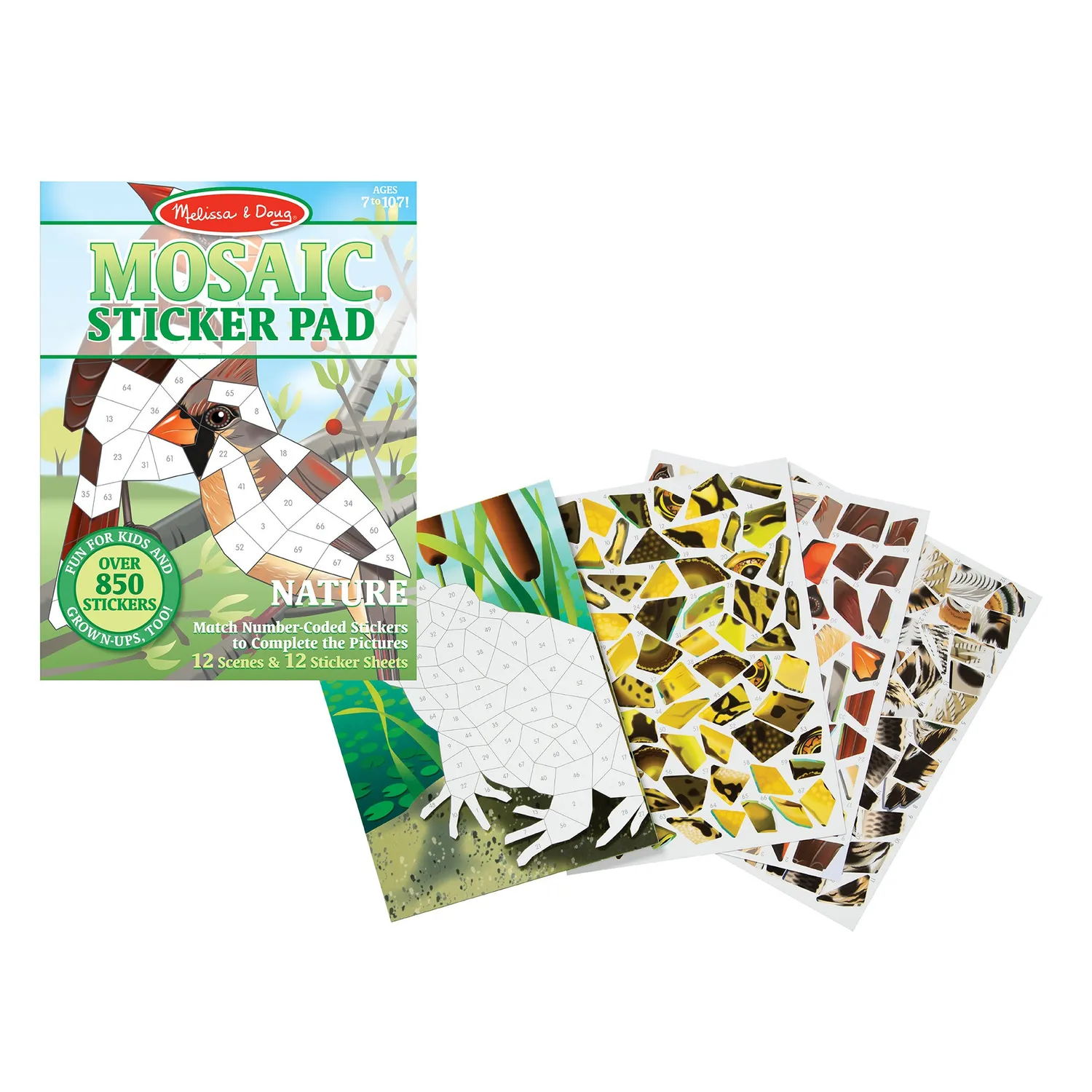Melissa & Doug Mosaic Sticker Pad Nature Mosaik-Stickerbuch 850 Sticker