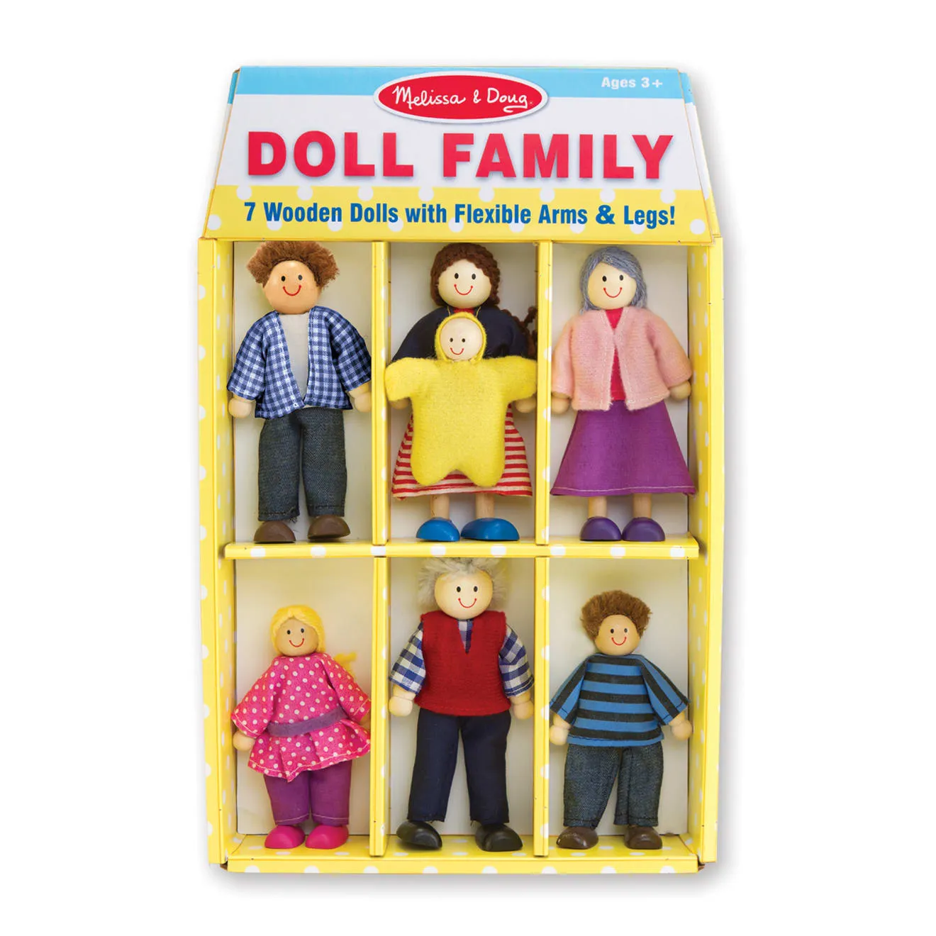 Melissa & Doug Wooden Doll Family Puppenfamilie Holz 7-teilig