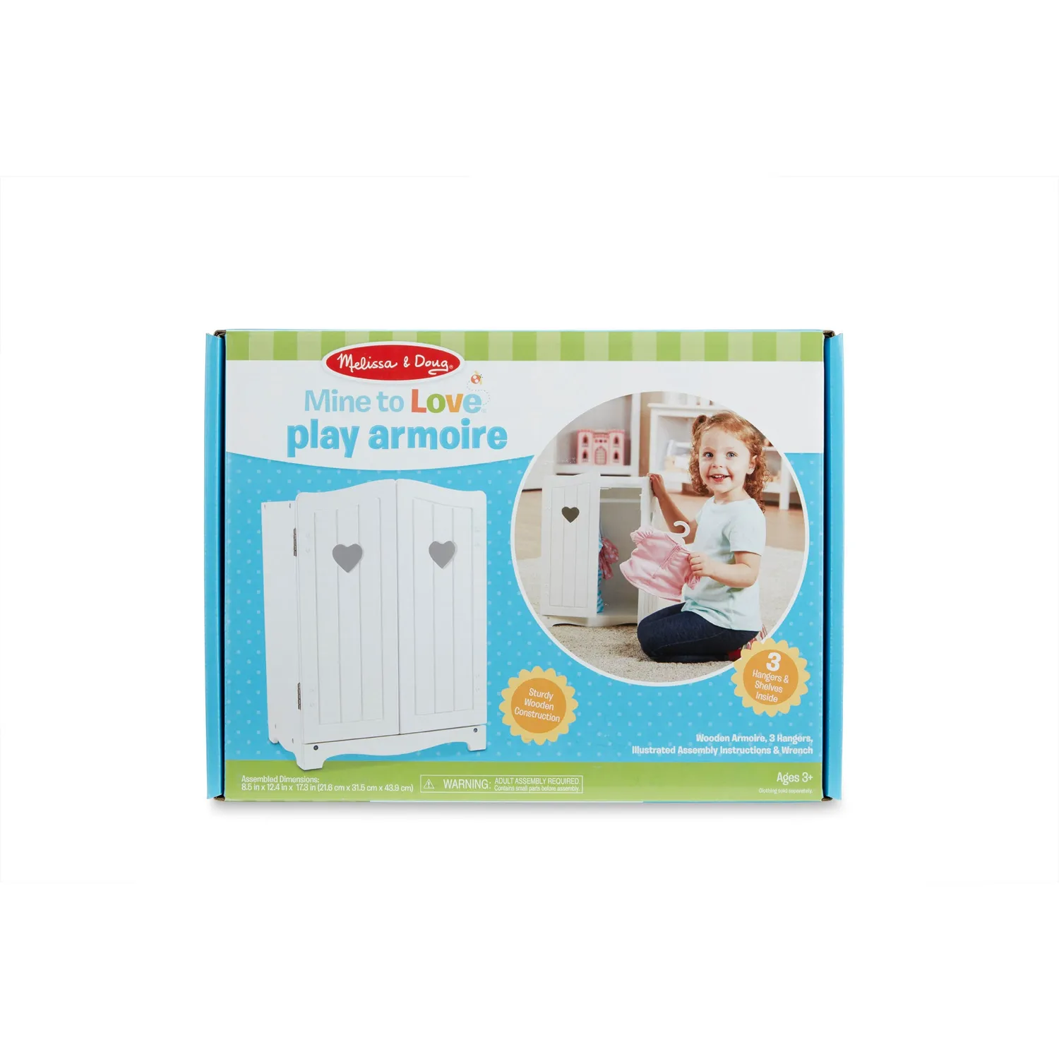 Melissa & Doug Mine to Love Puppenkleiderschrank Weiß Holz
