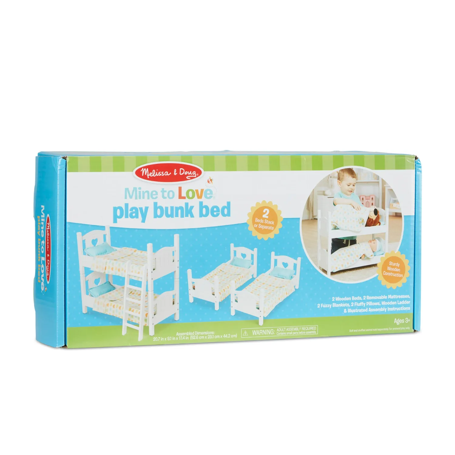 Melissa & Doug Mine to Love Puppen Etagenbett Holz weiß