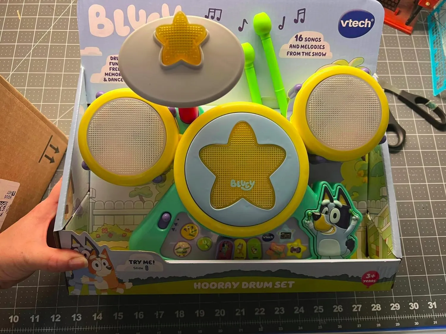 VTech Bluey Hurra Drum Set Schlagzeug mit Licht ab 3 Jahren