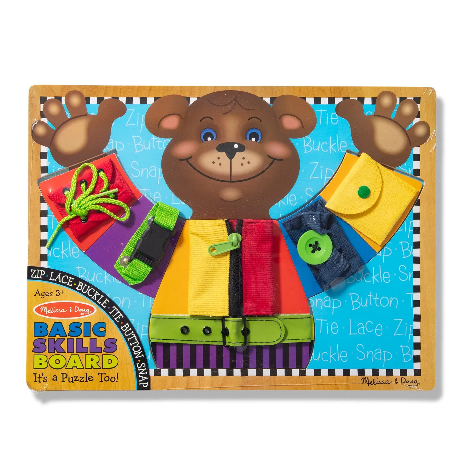 Melissa & Doug Basic Skills Puzzle Bären-Anziehbrett Holz motorisch