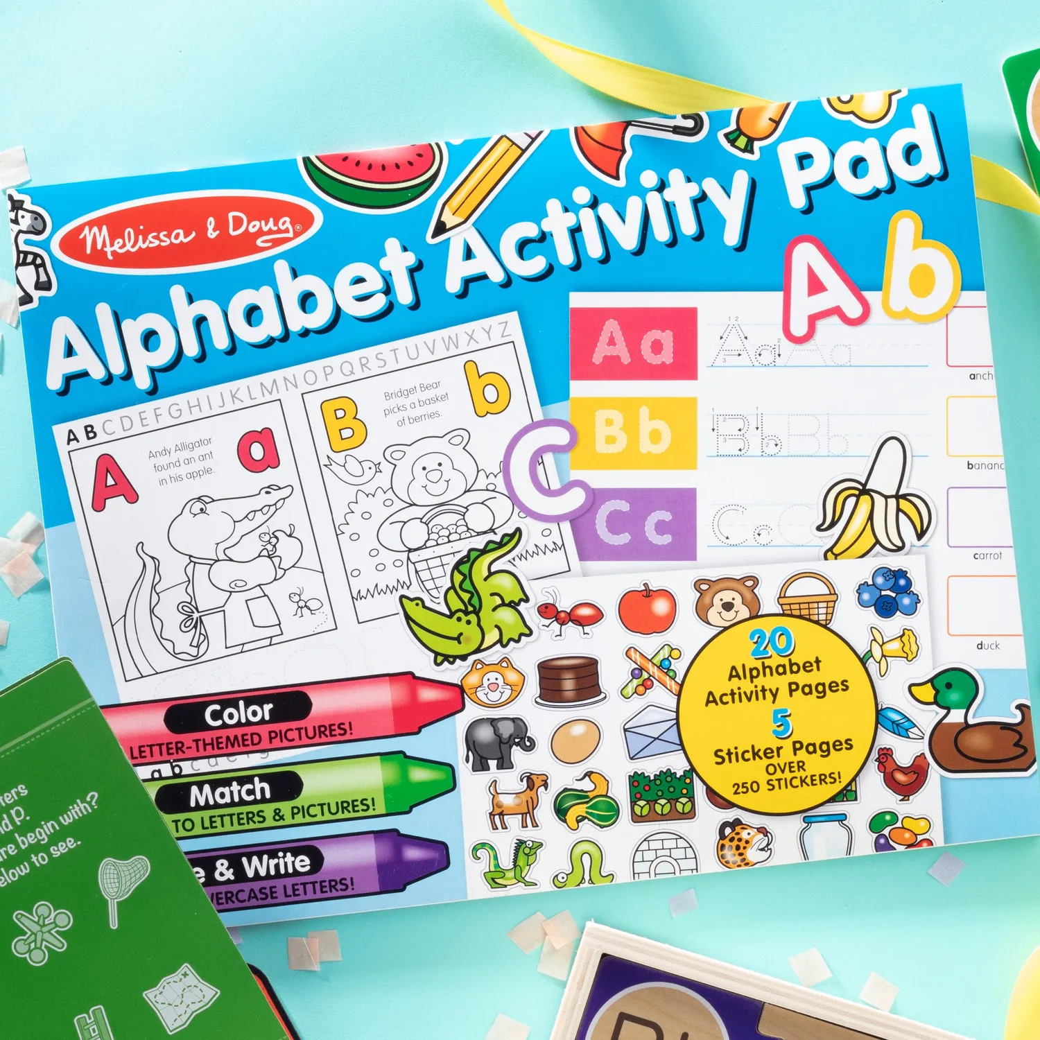 Melissa & Doug Alphabet Activity Stickerheft Buchstaben ab 3 Jahre
