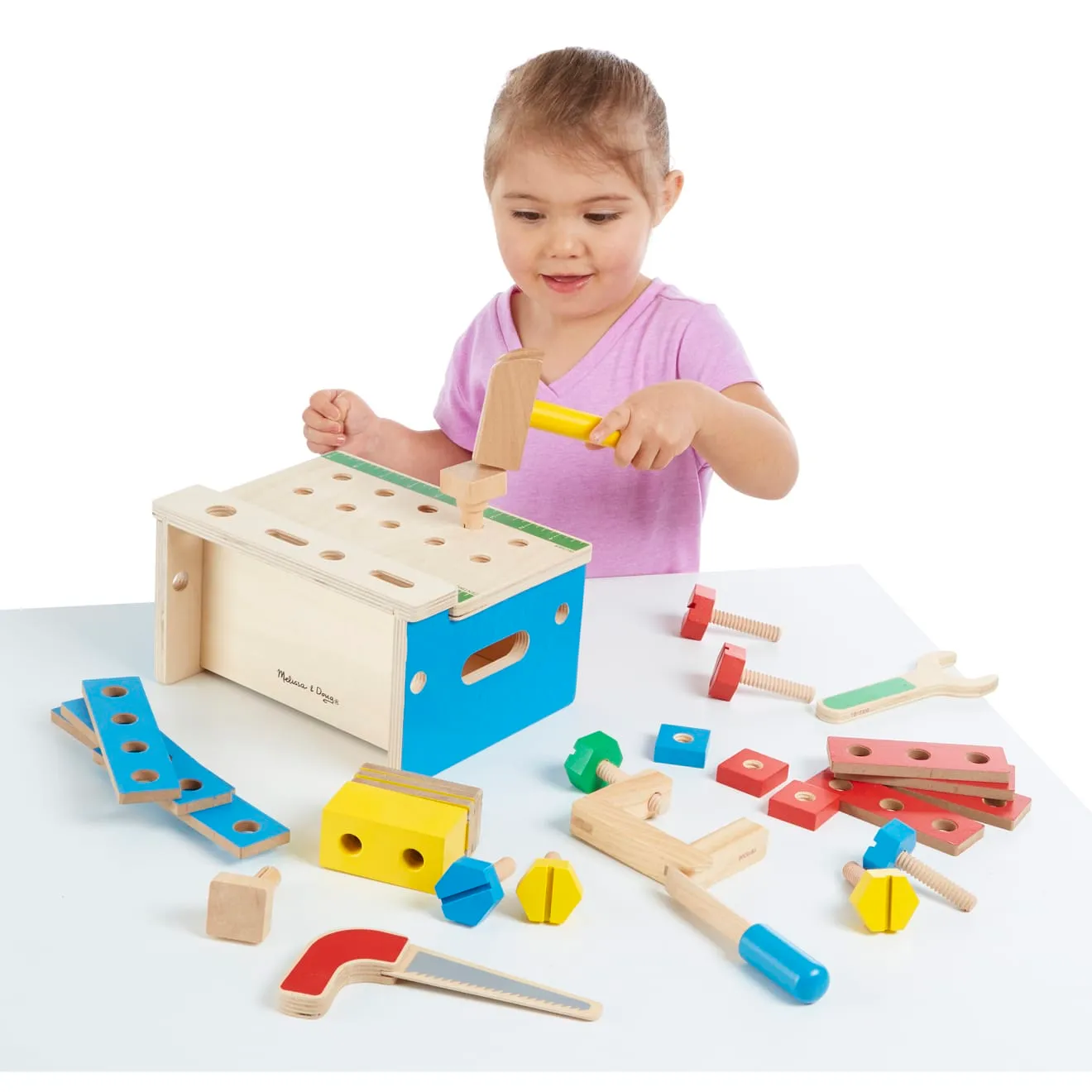 Melissa & Doug Hammer & Saw Werkbank Holz 32 Teile ab 3 Jahre