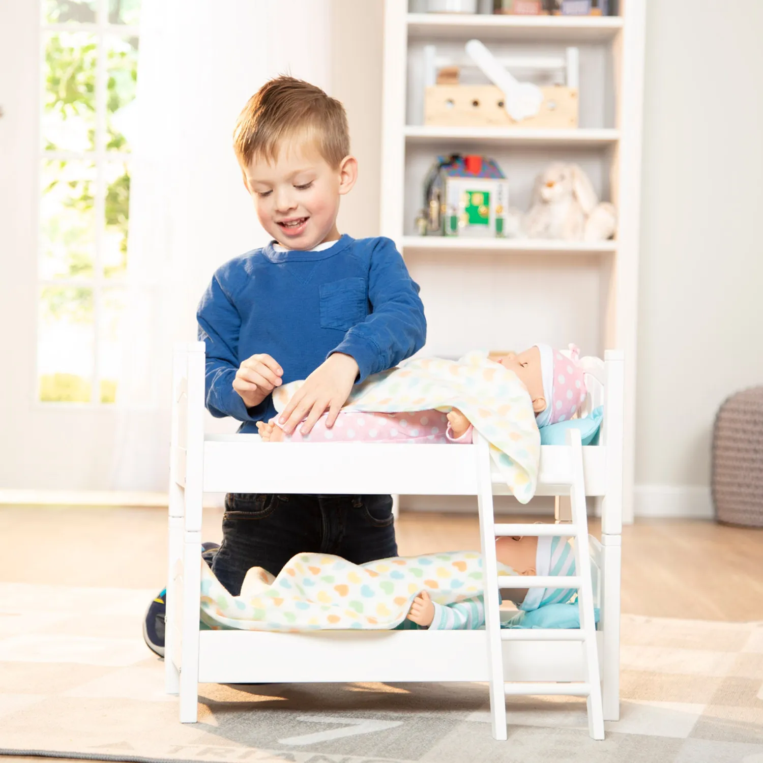 Melissa & Doug Mine to Love Puppen Etagenbett Holz weiß