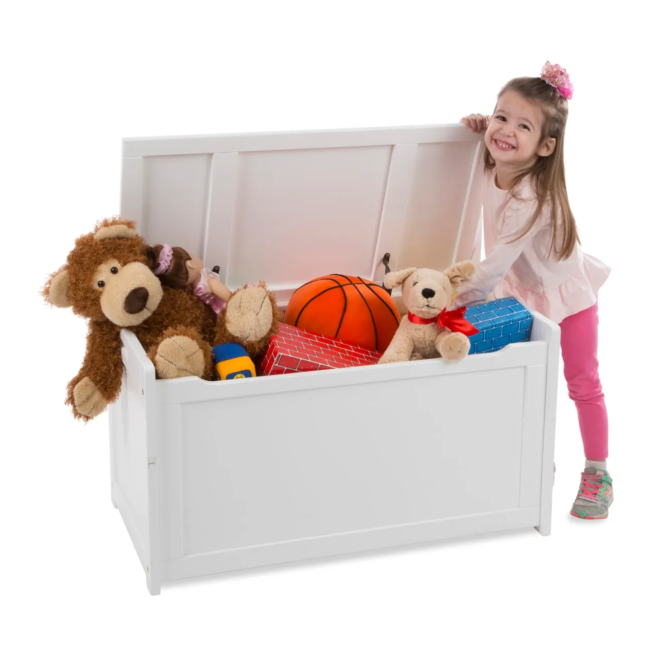 Melissa & Doug Wooden Toy Chest Spielzeugtruhe Weiß Holz