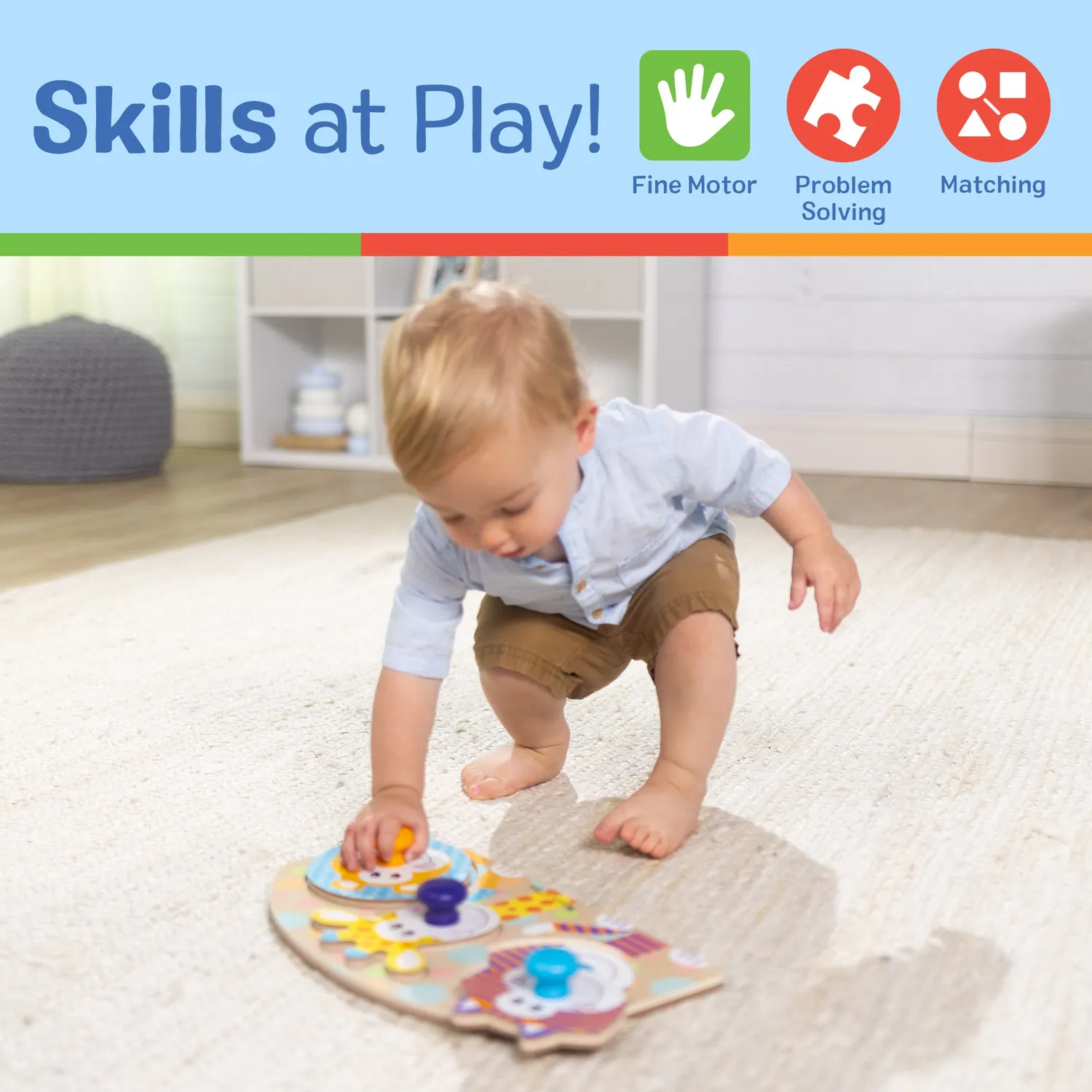 Melissa & Doug Safari Steckpuzzle Holz 3 Teile ab 1 Jahr