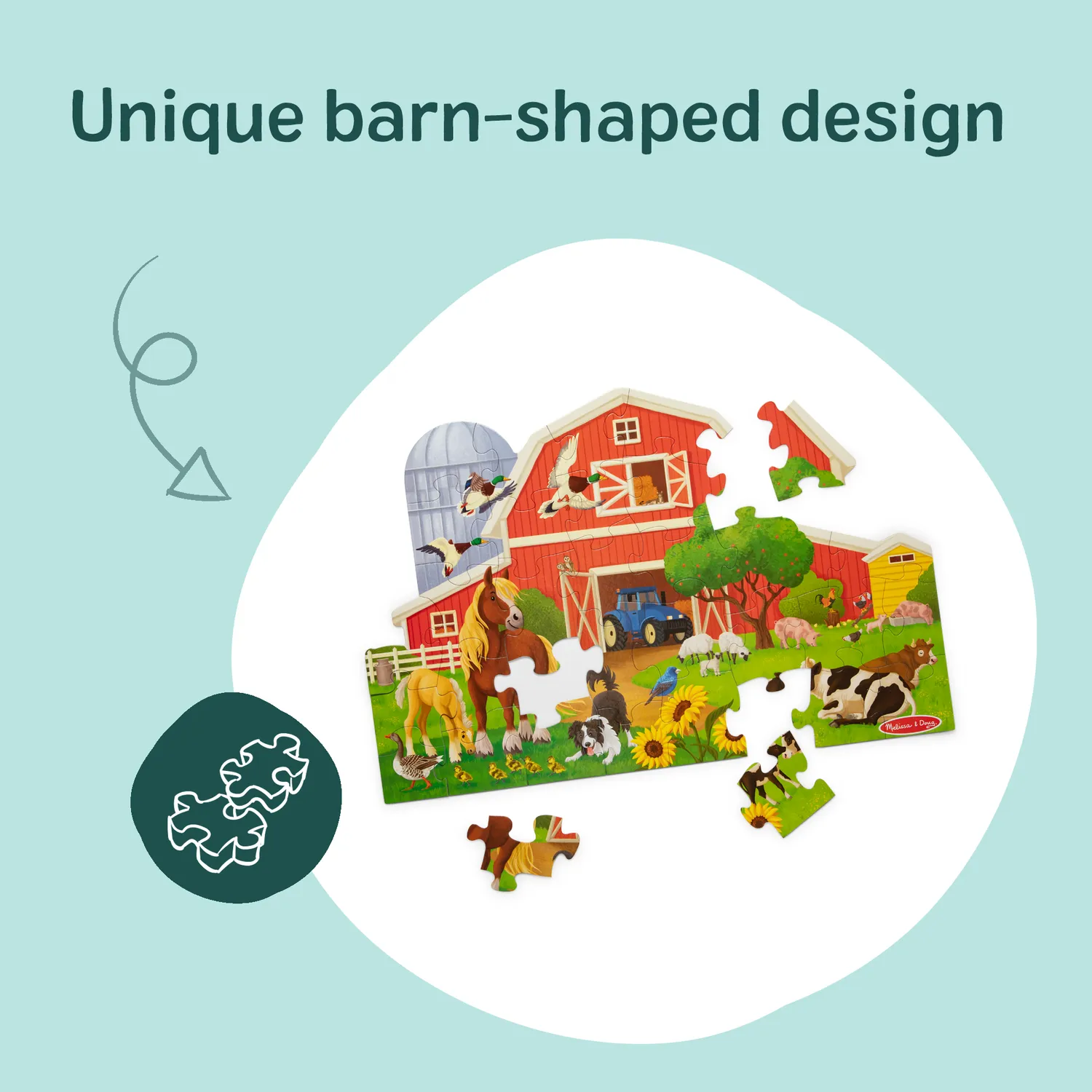 Melissa & Doug Busy Barn Bodenpuzzle Scheune 32 Teile