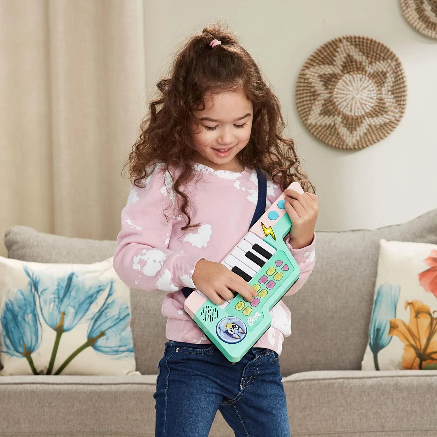 VTech Bluey Keytar Keyboard mit Gurt 10 Melodien 3-6 Jahre
