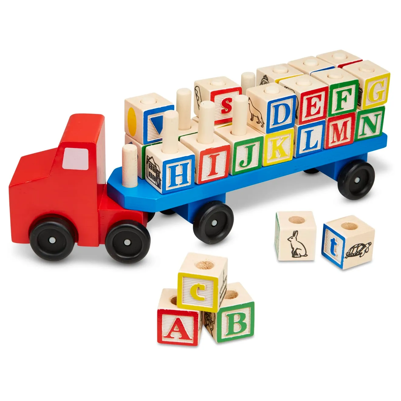 Melissa & Doug Alphabet Truck Holzbausteine 28-teilig Buchstaben