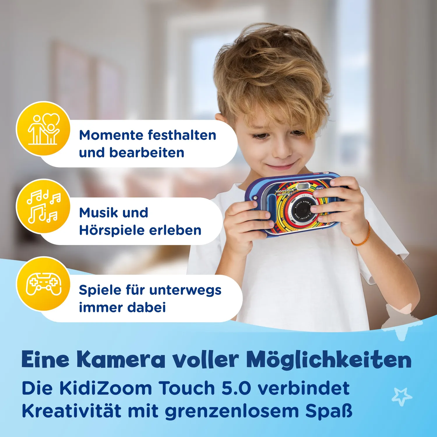 Vtech KidiZoom Touch 5.0 Kinderkamera blau