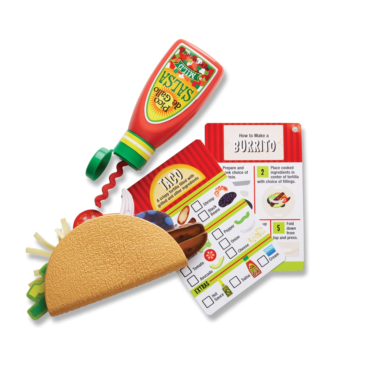 Melissa & Doug Fill & Fold Taco Spielset Holz 43-teilig
