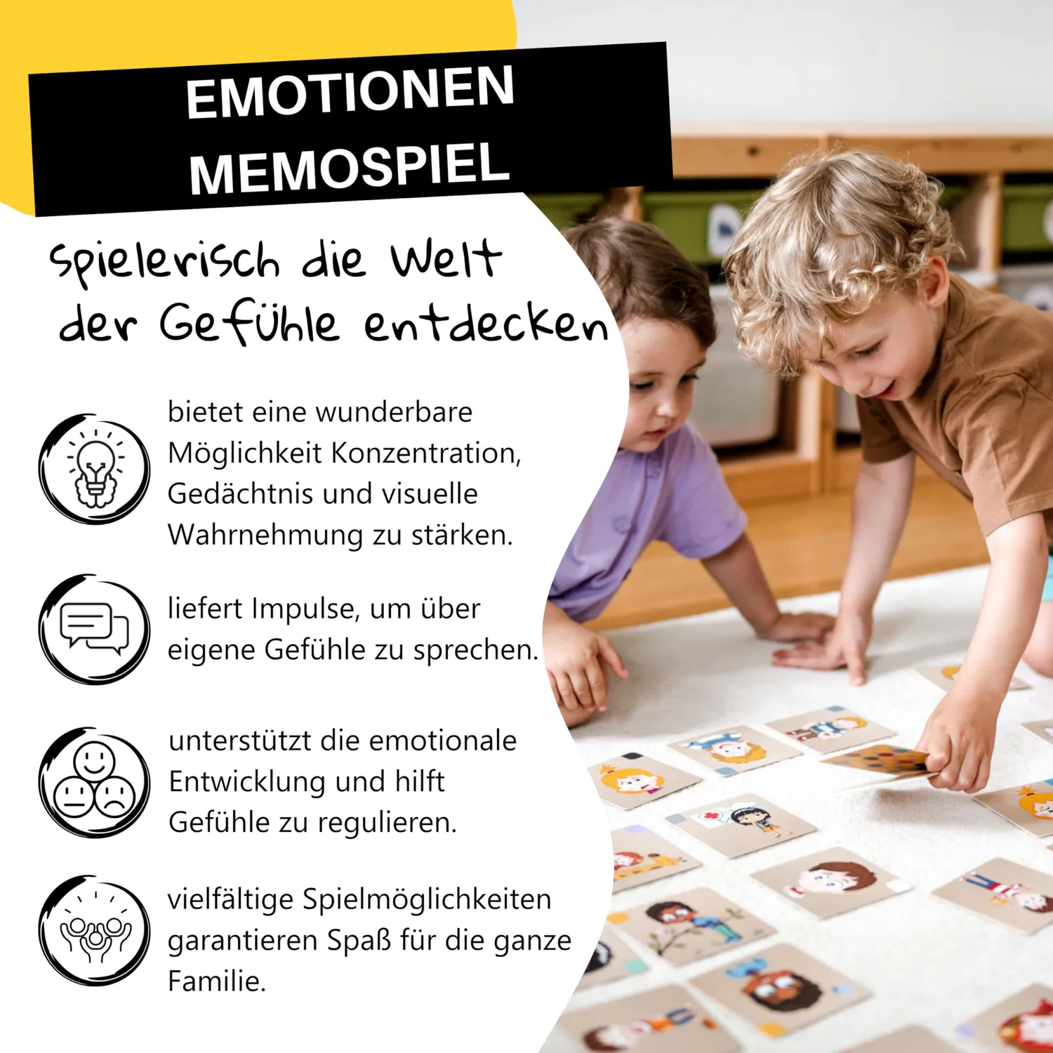 HANNIline Emotionen Memospiel 30 Karten ab 3 Jahren