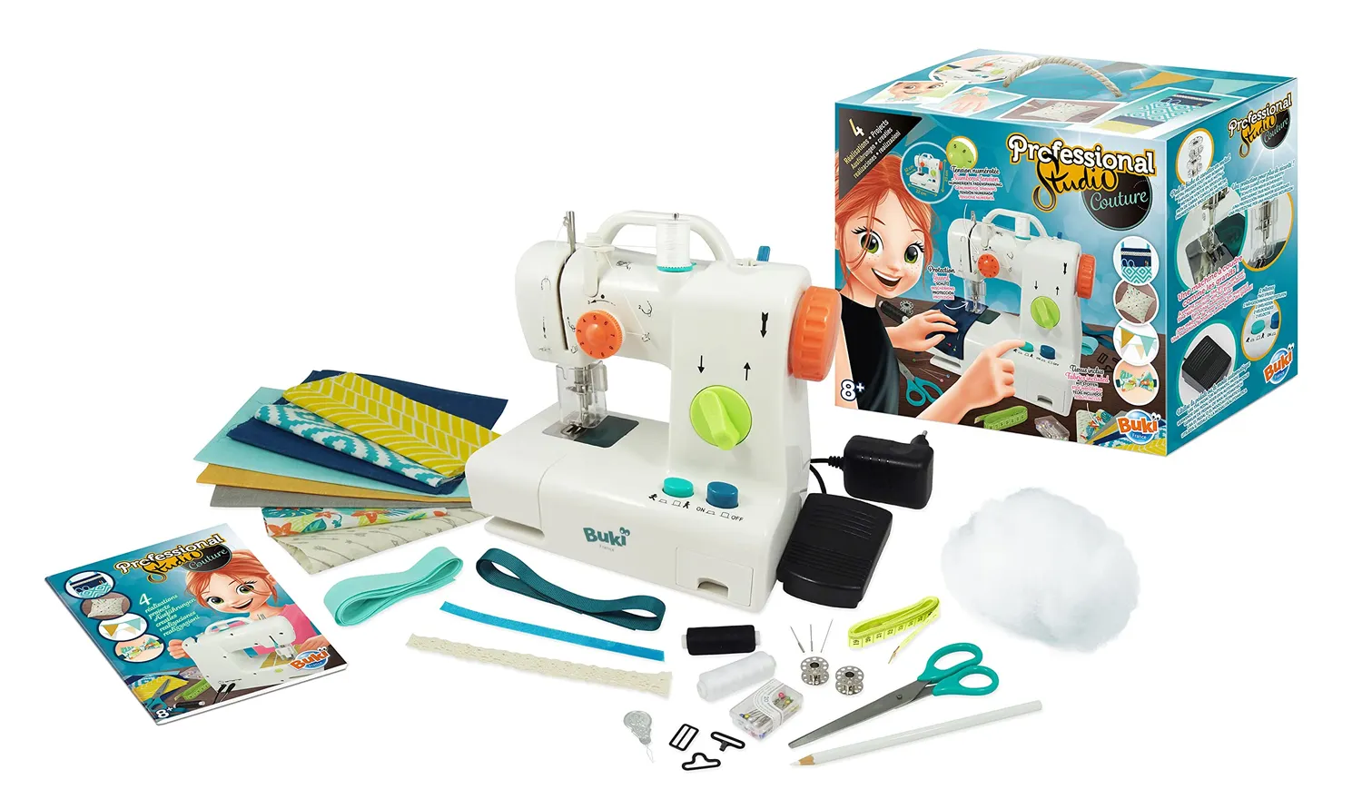 Buki Professional Studio Couture Nähmaschine für Kinder 4 Projekte