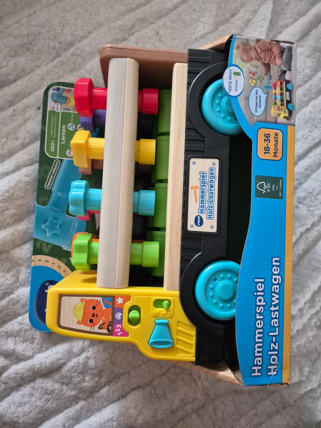 VTech Holz-Lastwagen Hammer Lernspielzeug mit Licht