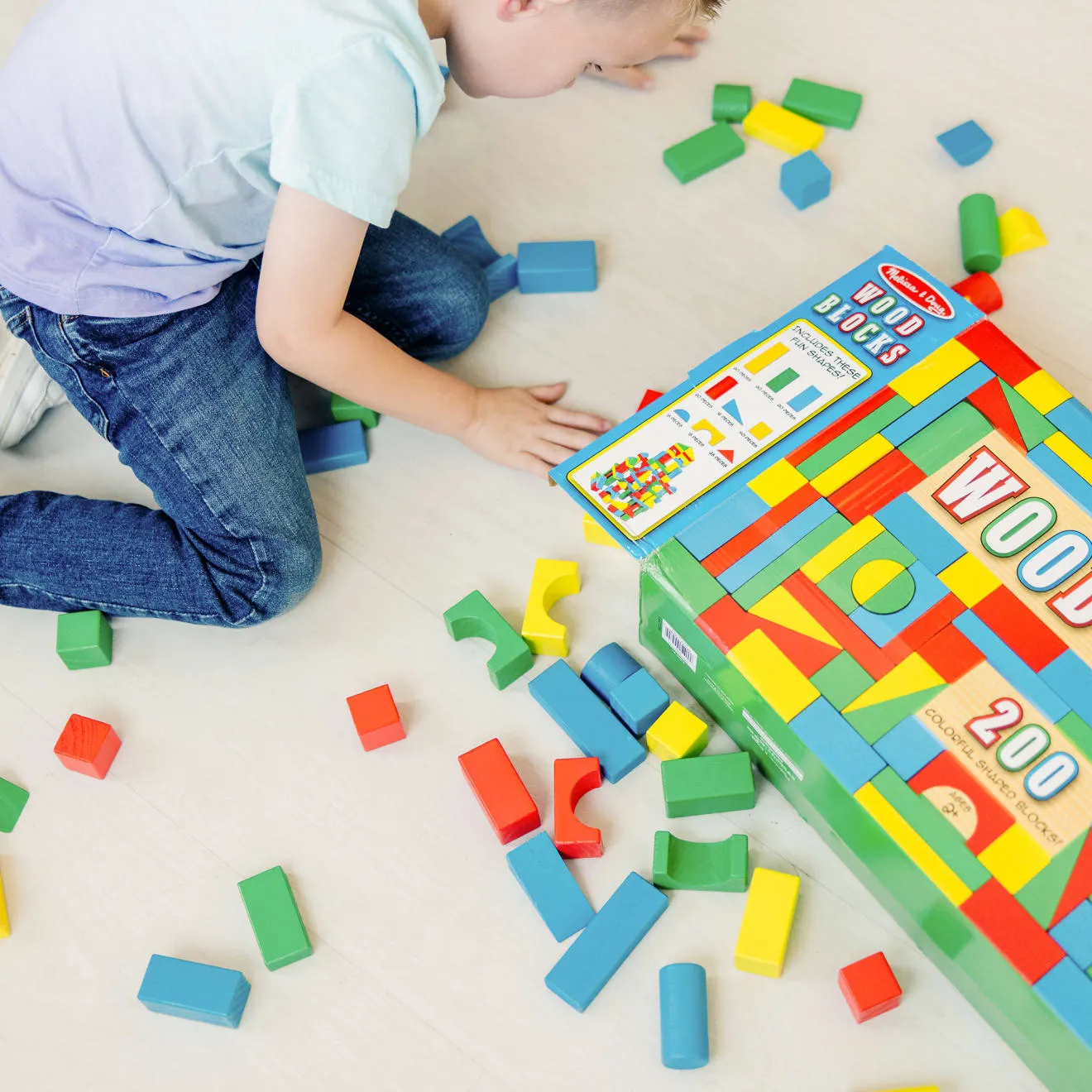 Melissa & Doug 200 Piece Wood Blocks Bausteine 200 Teile Holz
