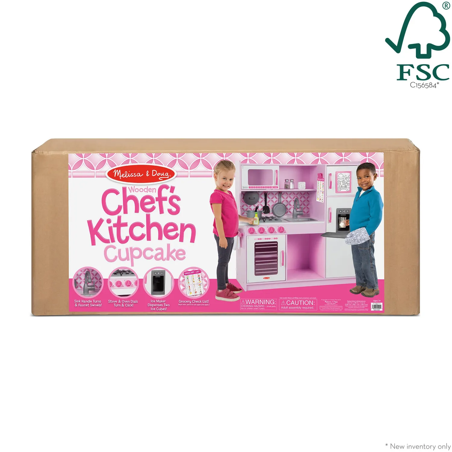 Melissa & Doug Chef's Kitchen Spielküche Holz rosa groß