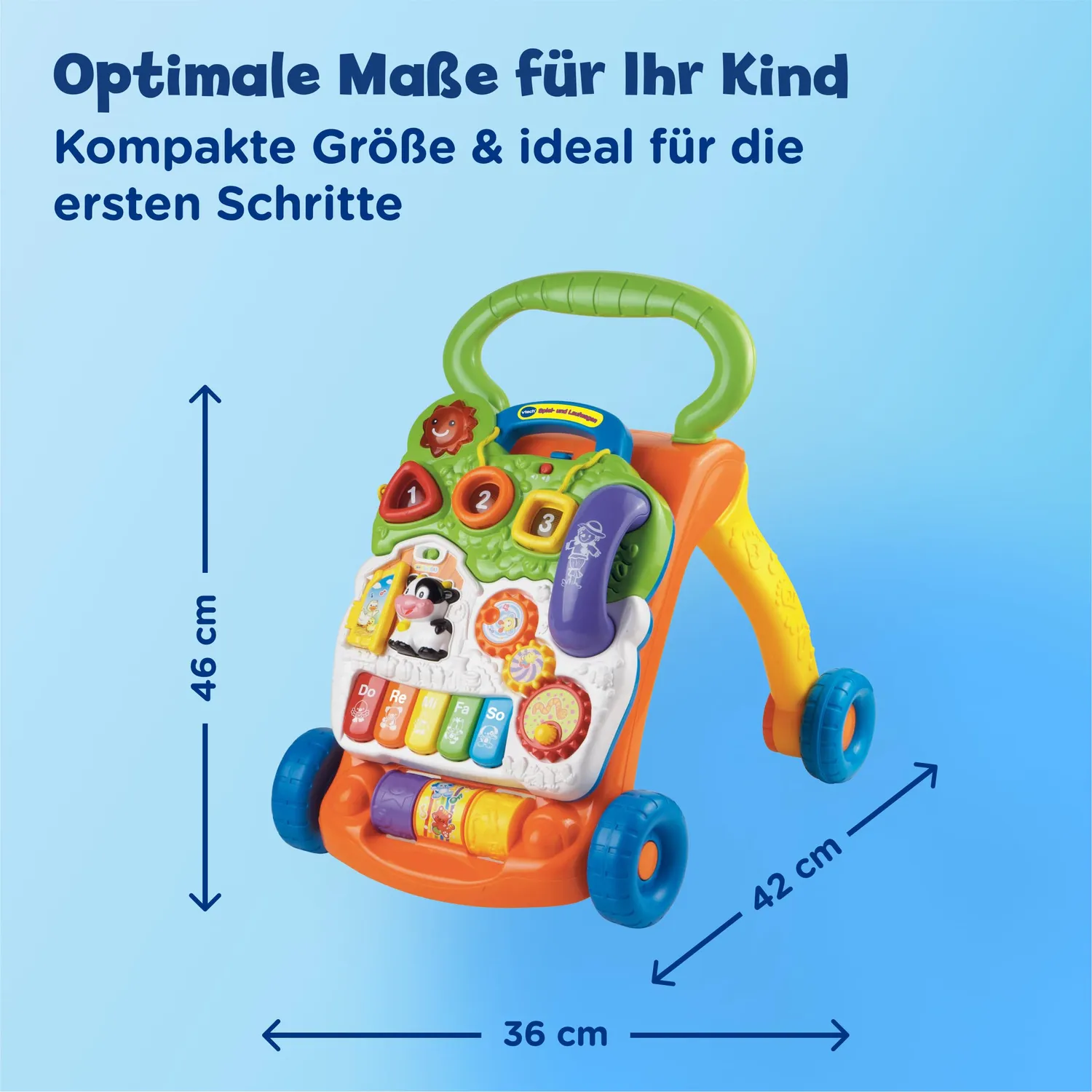 VTech Spiel- und Laufwagen Lauflernhilfe mit Spielboard