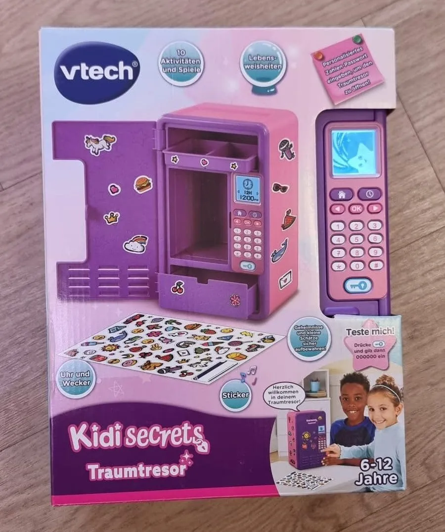 VTech KidiSecrets Traumtresor Kindersafe Lila-Schwarz mit Code