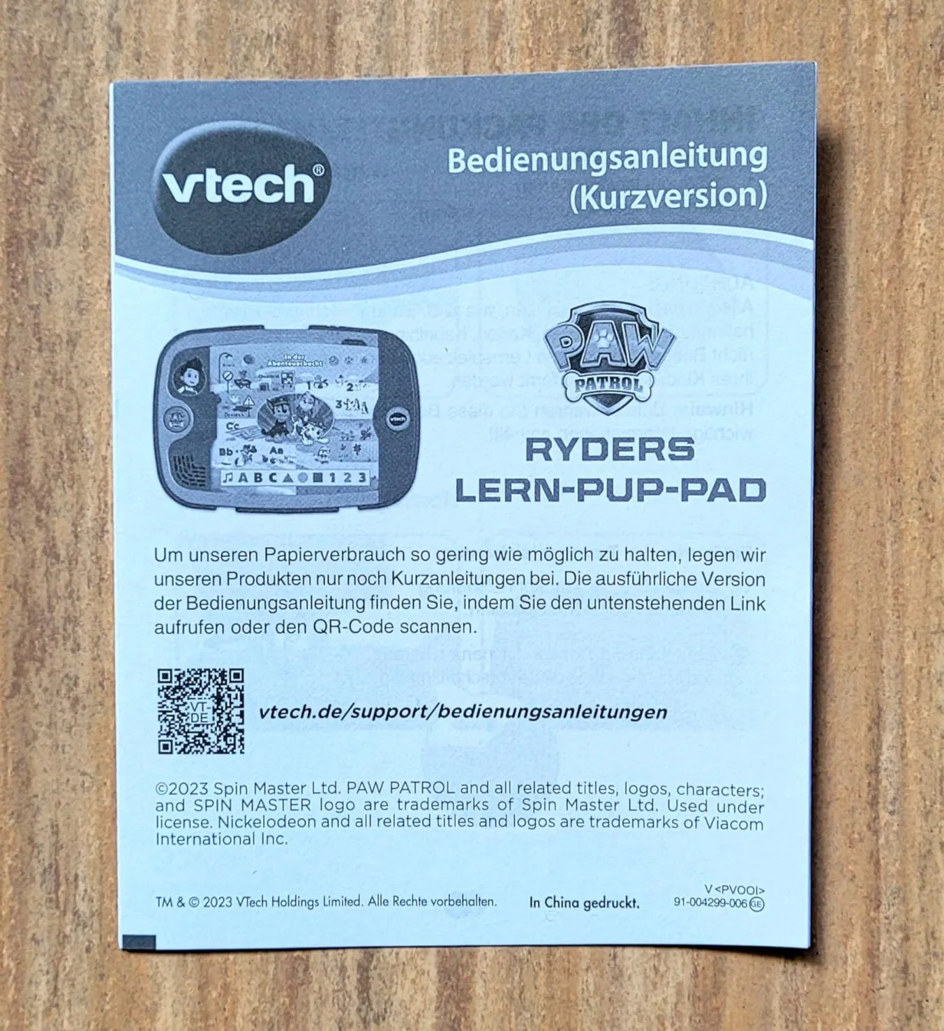 VTech PAW Patrol Ryders Lern-Pup-Pad Lernspiel 3-7 Jahre