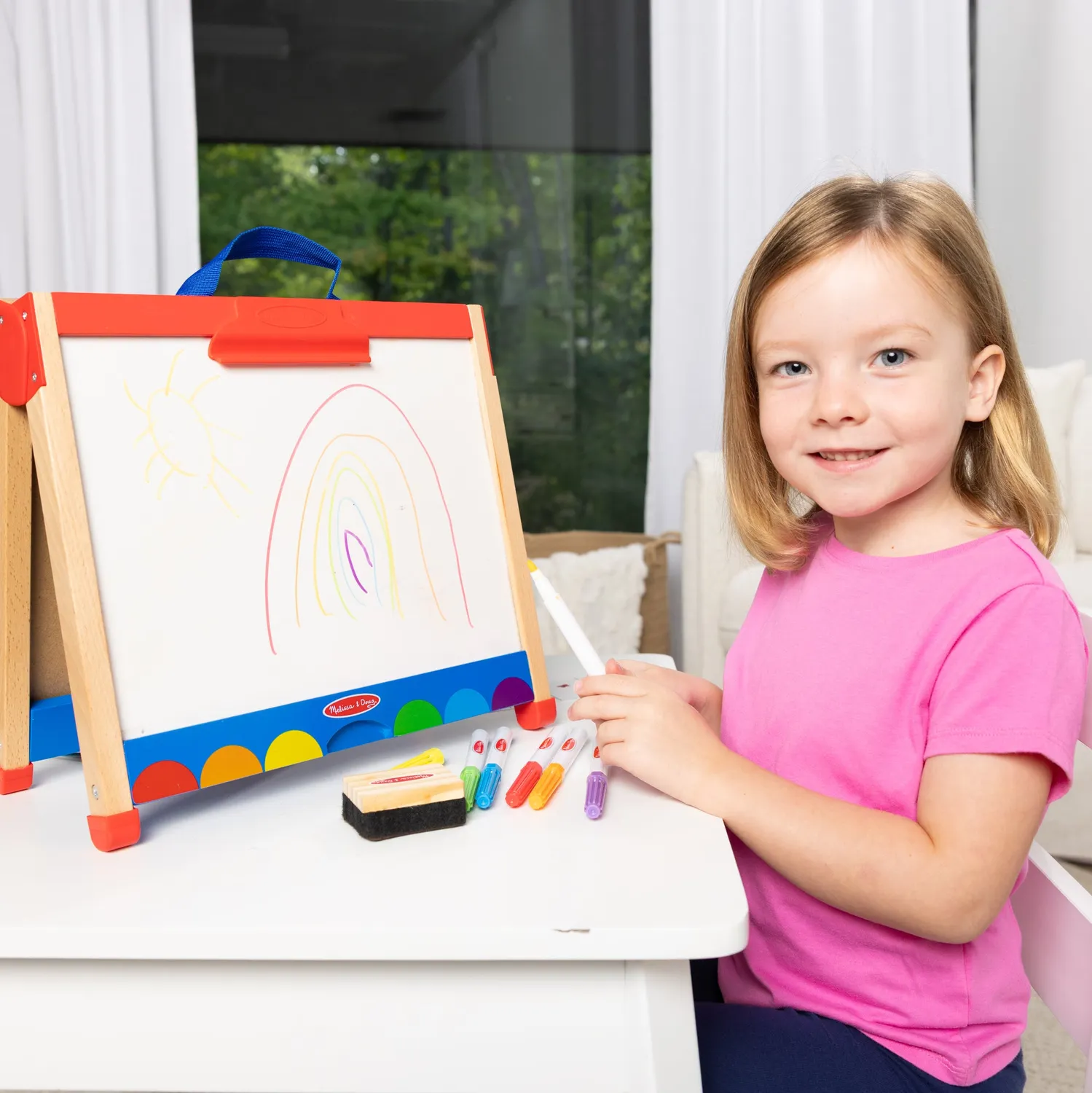 Melissa & Doug Take-Along Activity Staffelei Holz 2in1 Kreide