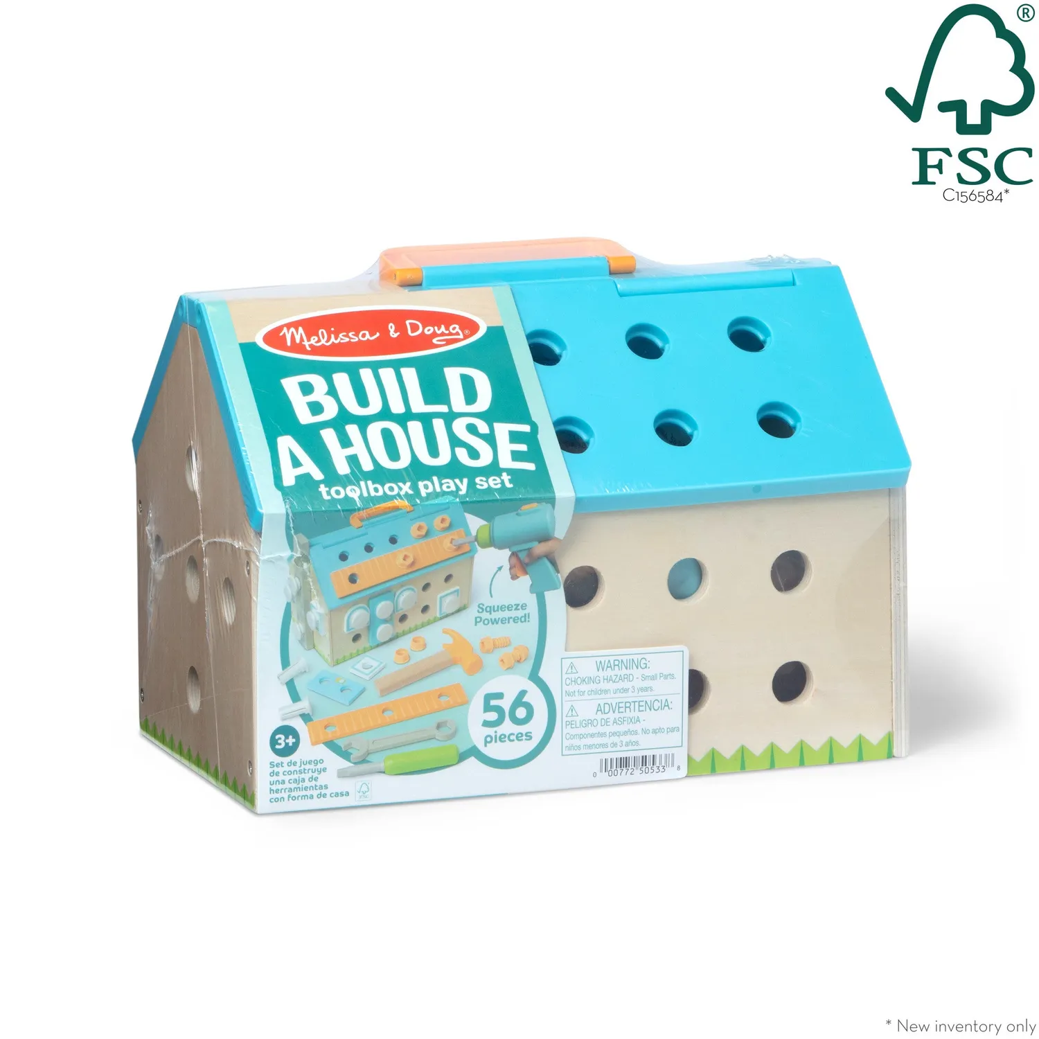 Melissa & Doug Build a House Werkzeugkasten Holz 56-tlg.