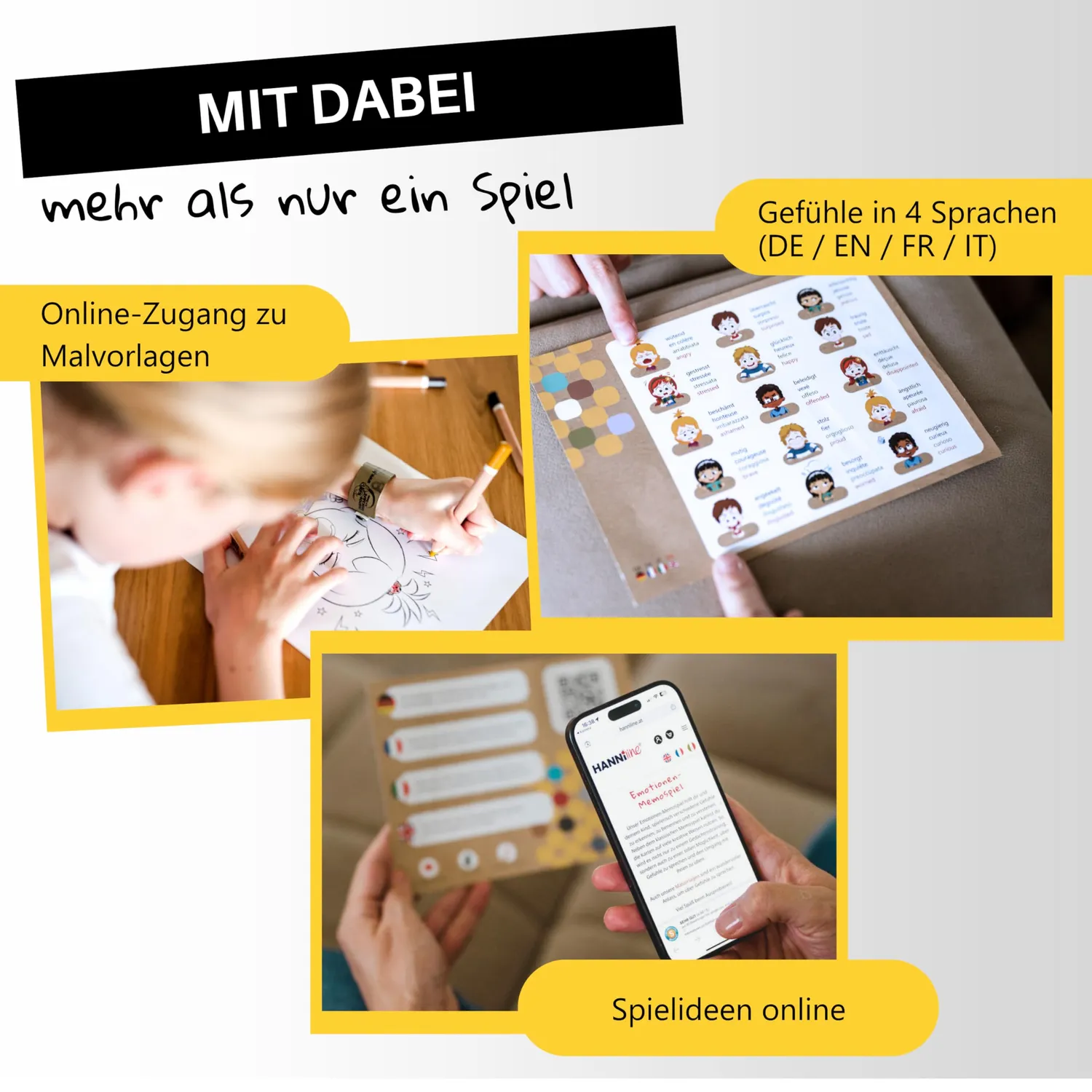 HANNIline Emotionen Memospiel 30 Karten ab 3 Jahren