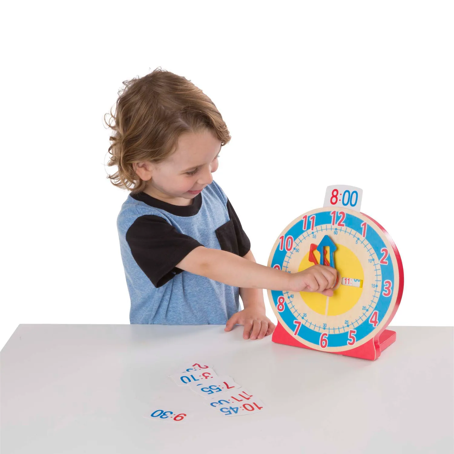 Melissa & Doug Turn & Tell Lernuhr Holz mit 13 Karten
