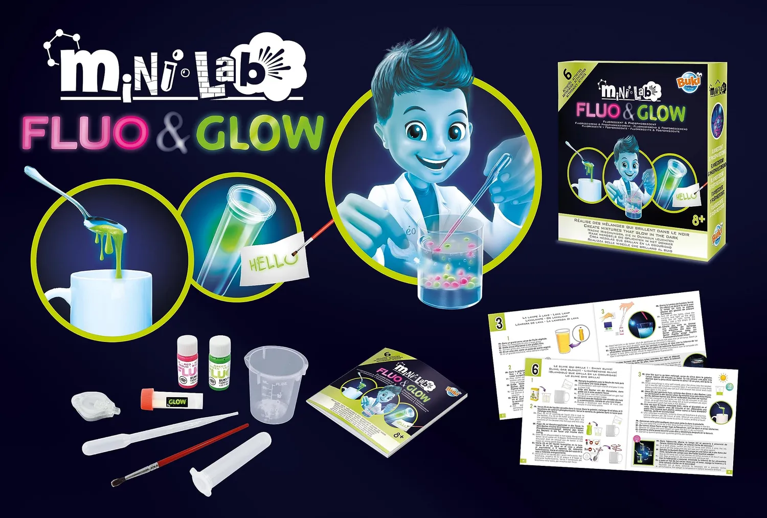 Buki Mini Lab Fosfor & Fluo 3011 Experimentierkasten leuchtend