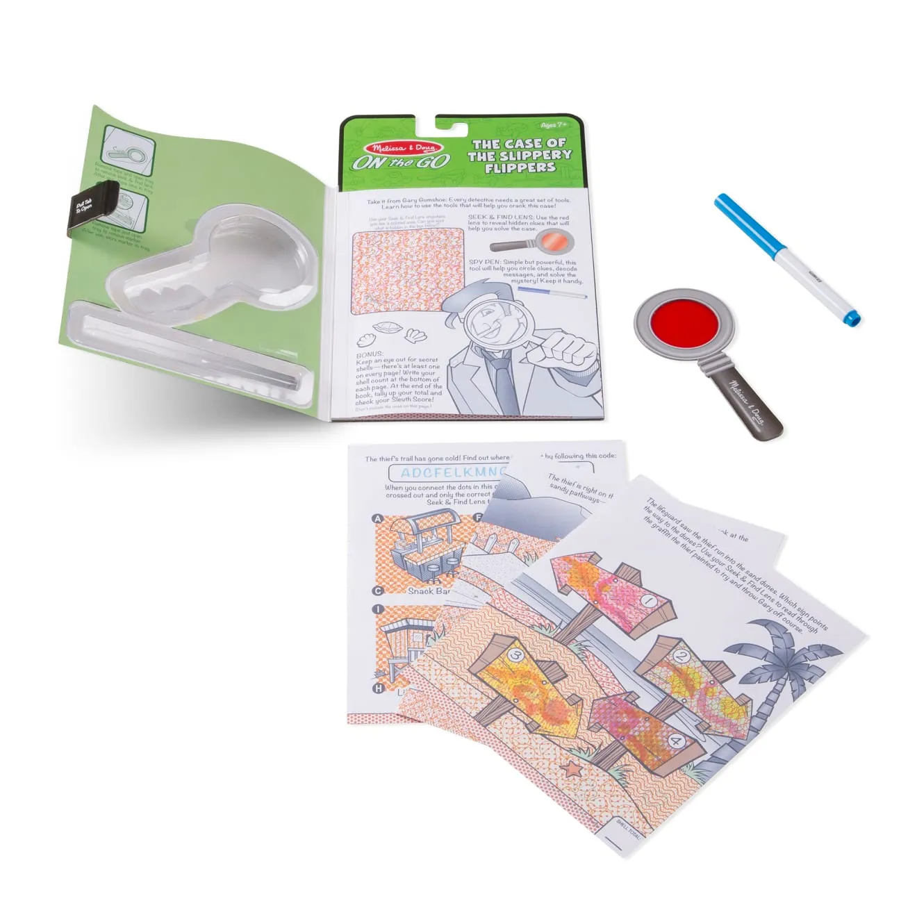 Melissa & Doug Secret Decoder Rätselheft Slippery Flippers mit Geheimstift