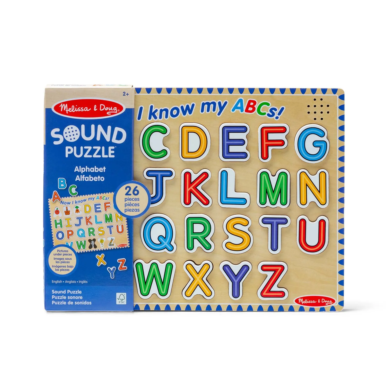 Melissa & Doug Alphabet Sound Puzzle Holzpuzzle 26 Teile mit Ton
