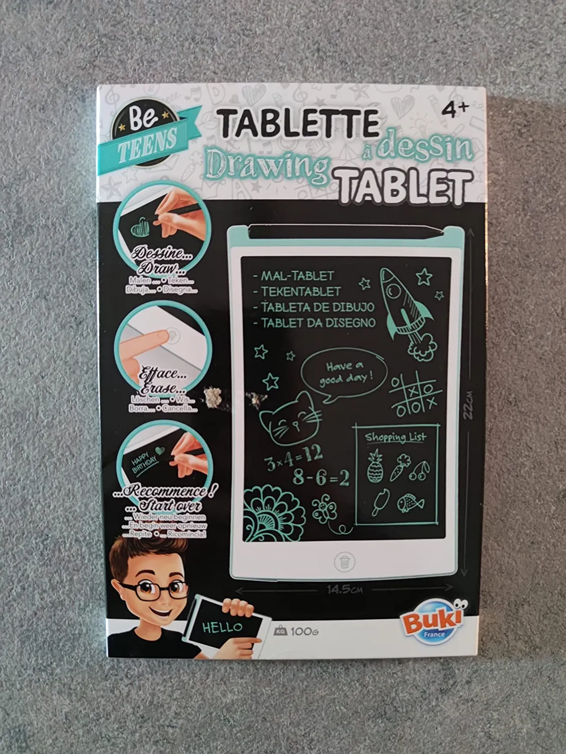 Buki France TD001 Mal-Tablet LCD-Zeichentablett mit Stift