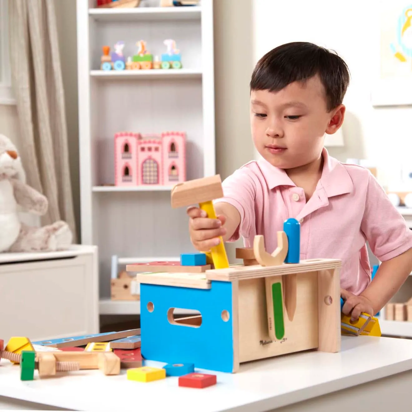 Melissa & Doug Hammer & Saw Werkbank Holz 32 Teile ab 3 Jahre