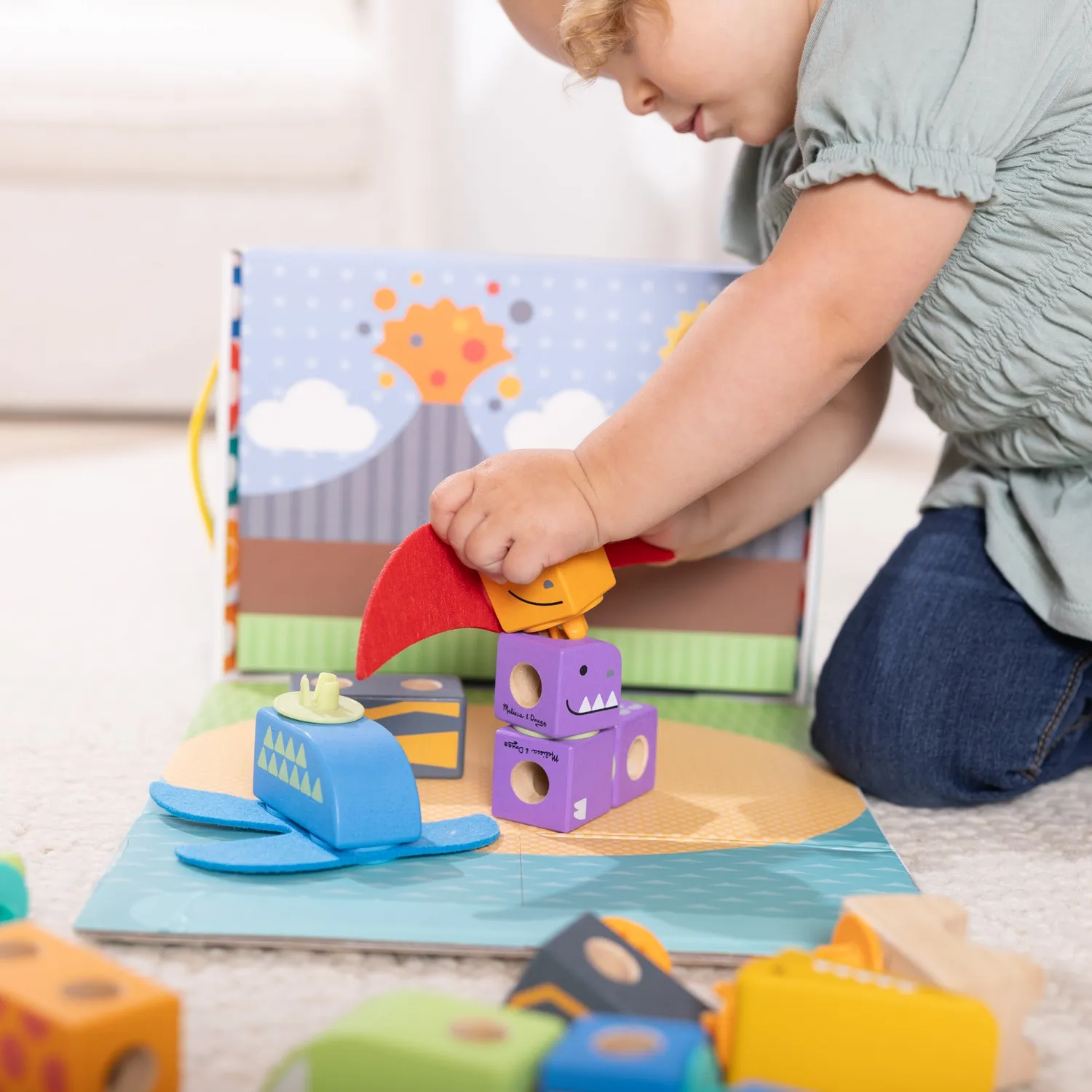 Melissa & Doug Blockables Dinosaurier Bausteine Holz Set