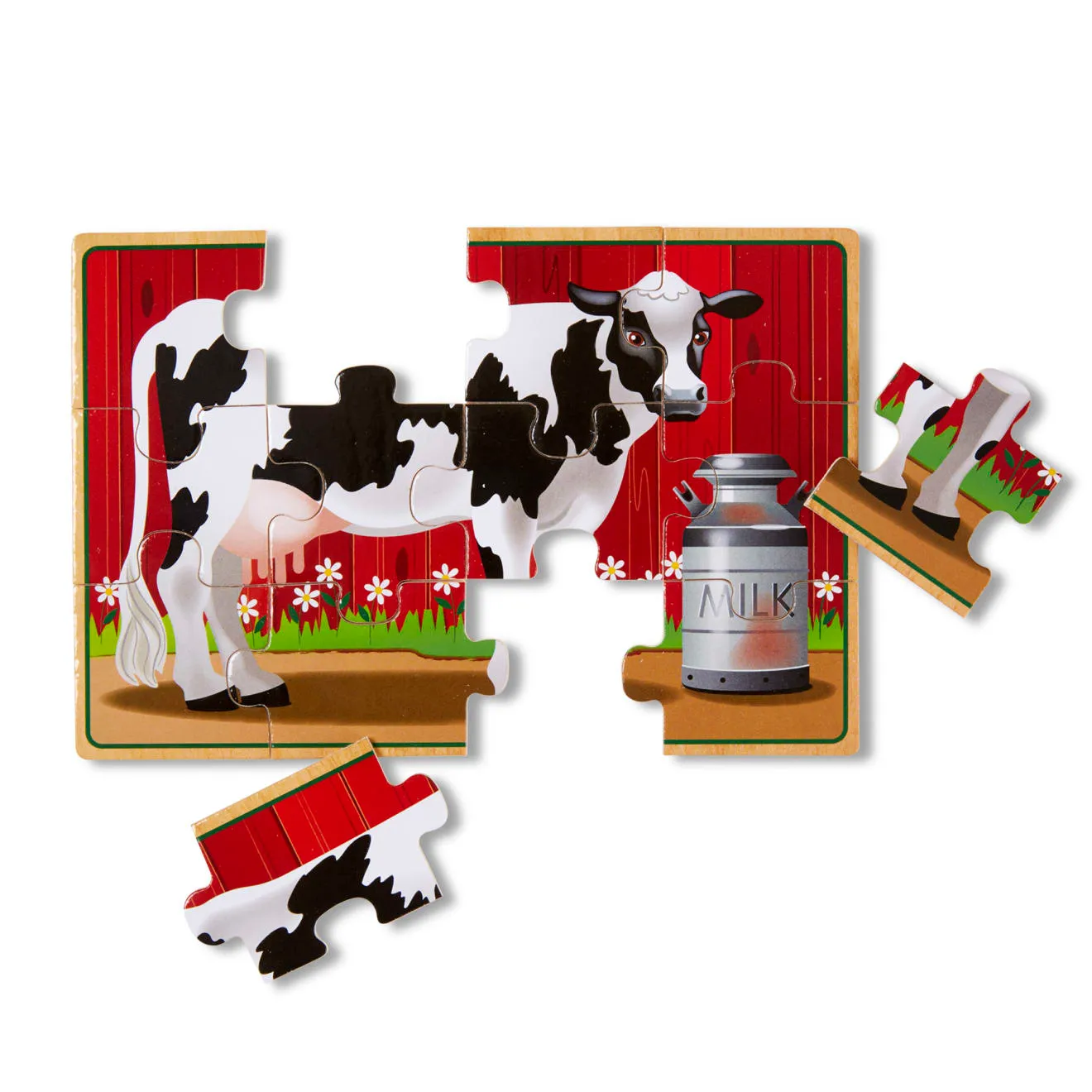 Melissa & Doug Farm Holzpuzzle Box 4x12 Teile Tiere