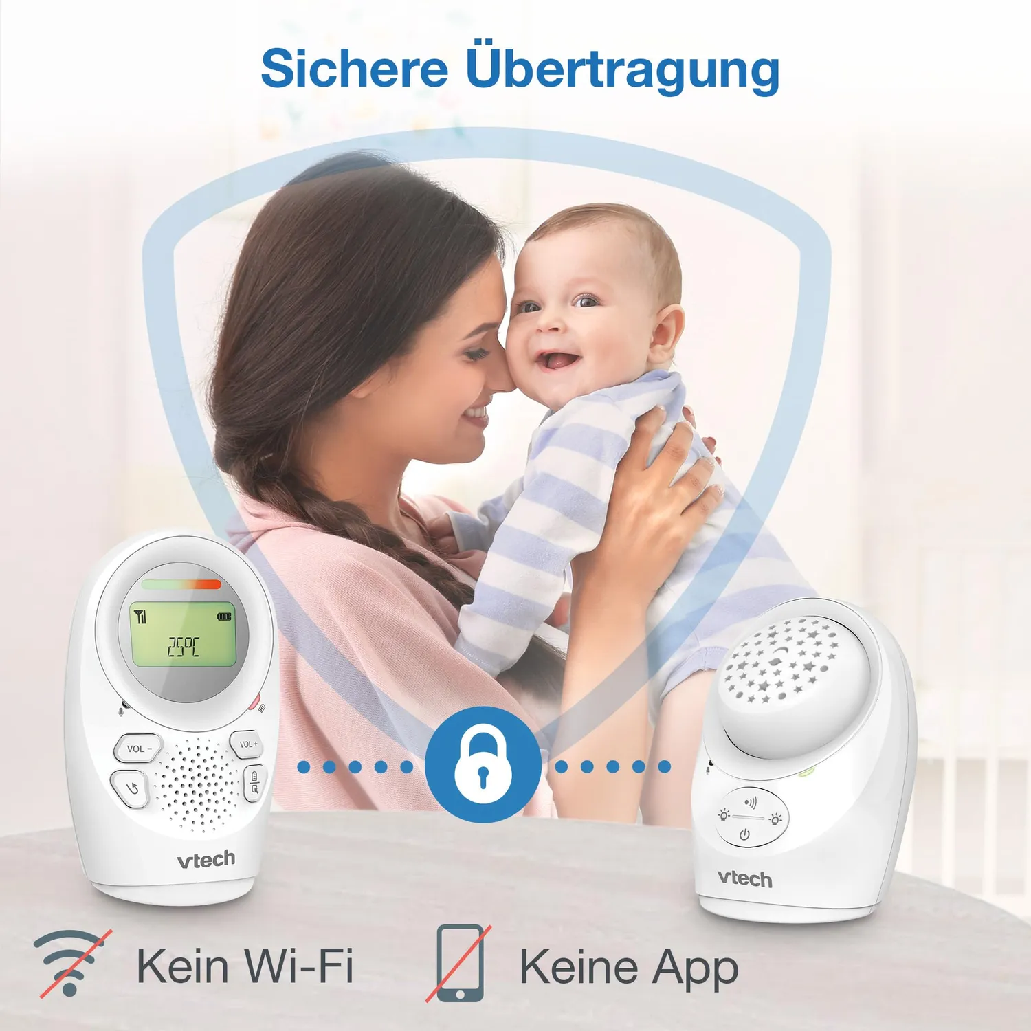 VTech DM1212 Audio-Babyphon DECT Gegensprechen Nachtlicht