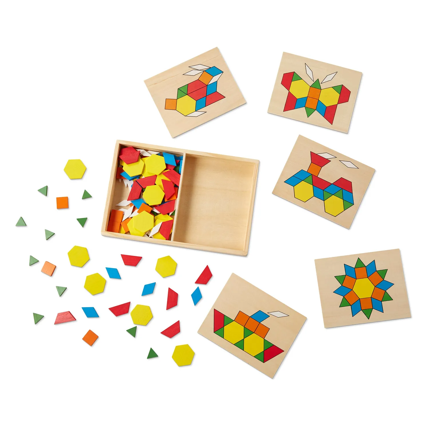 Melissa & Doug Pattern Blocks Legespiel Holz 120 Teile