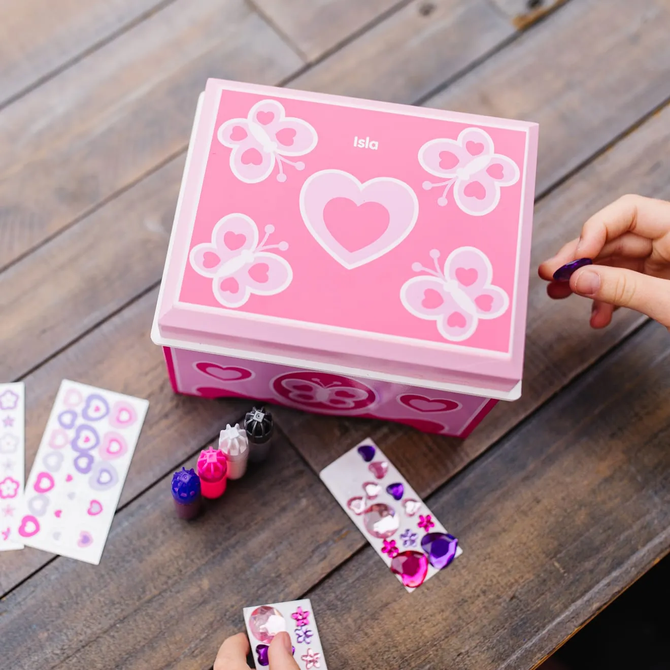 Melissa & Doug Created by Me Schmuckkästchen Bastelset Holz rosa