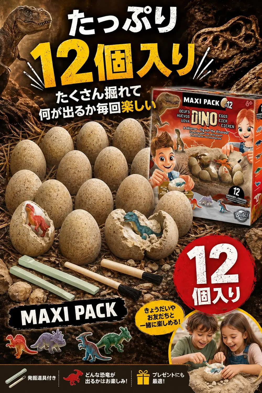 Buki France Dino Eier 2138 Ausgrabungsset 12er Pack ab 6 Jahre