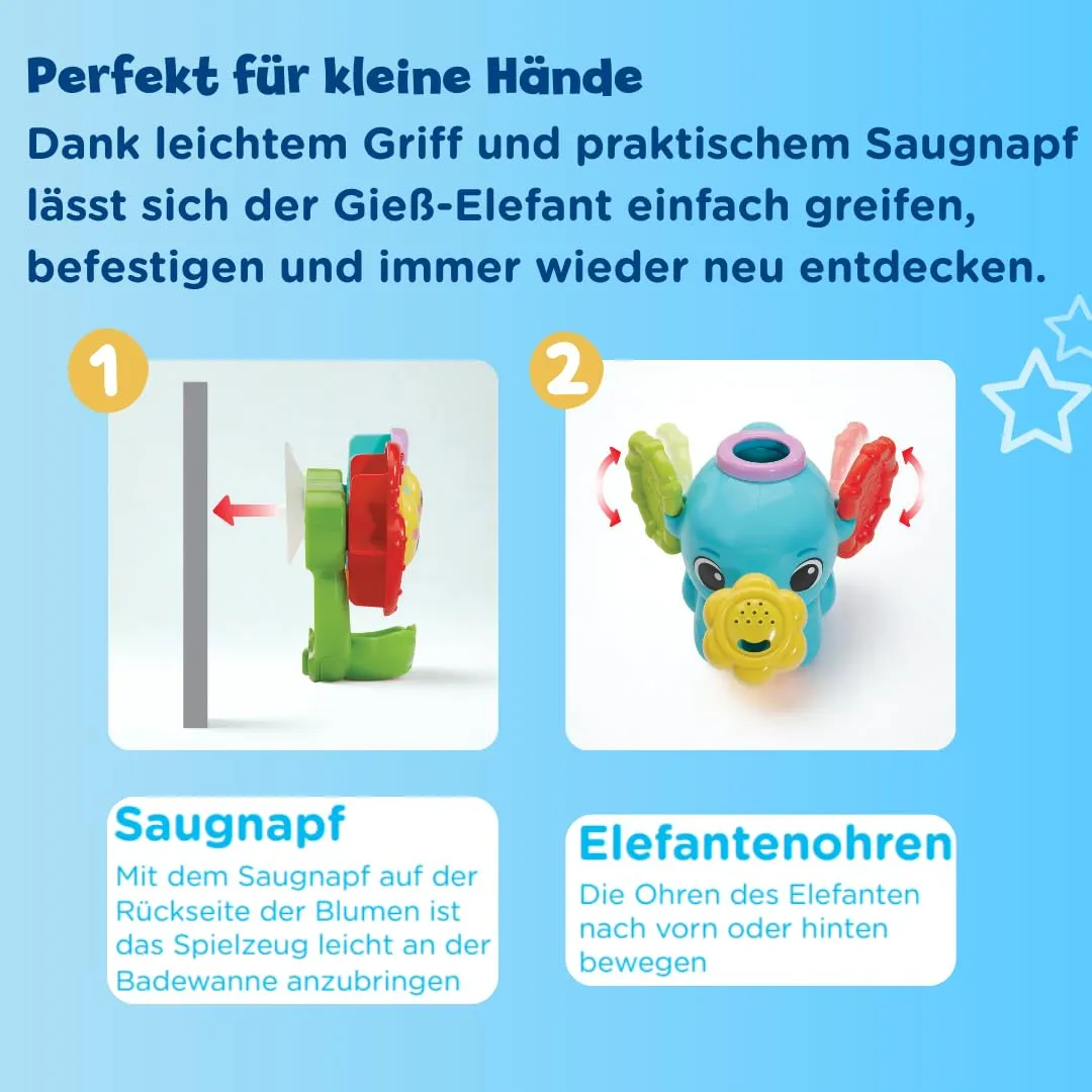 VTech Gieß-Elefant Badespielzeug Saugnapf Dreheffekt