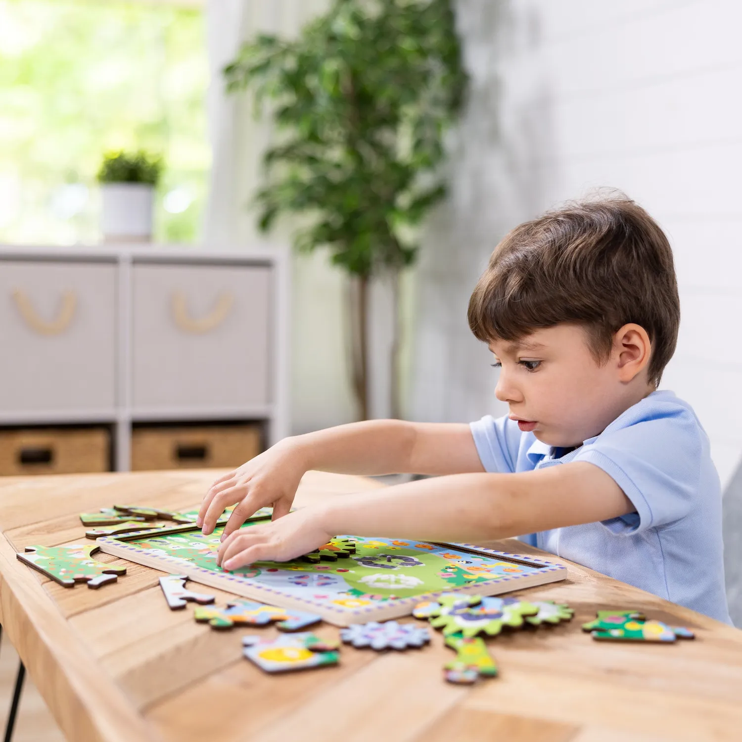 Melissa & Doug Animal Chase Holzpuzzle Zahnräder 24 Teile Tiere