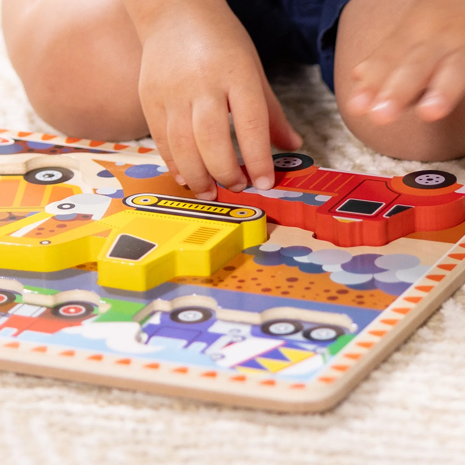 Melissa & Doug Construction Chunky Puzzle 6 Teile Holzpuzzle