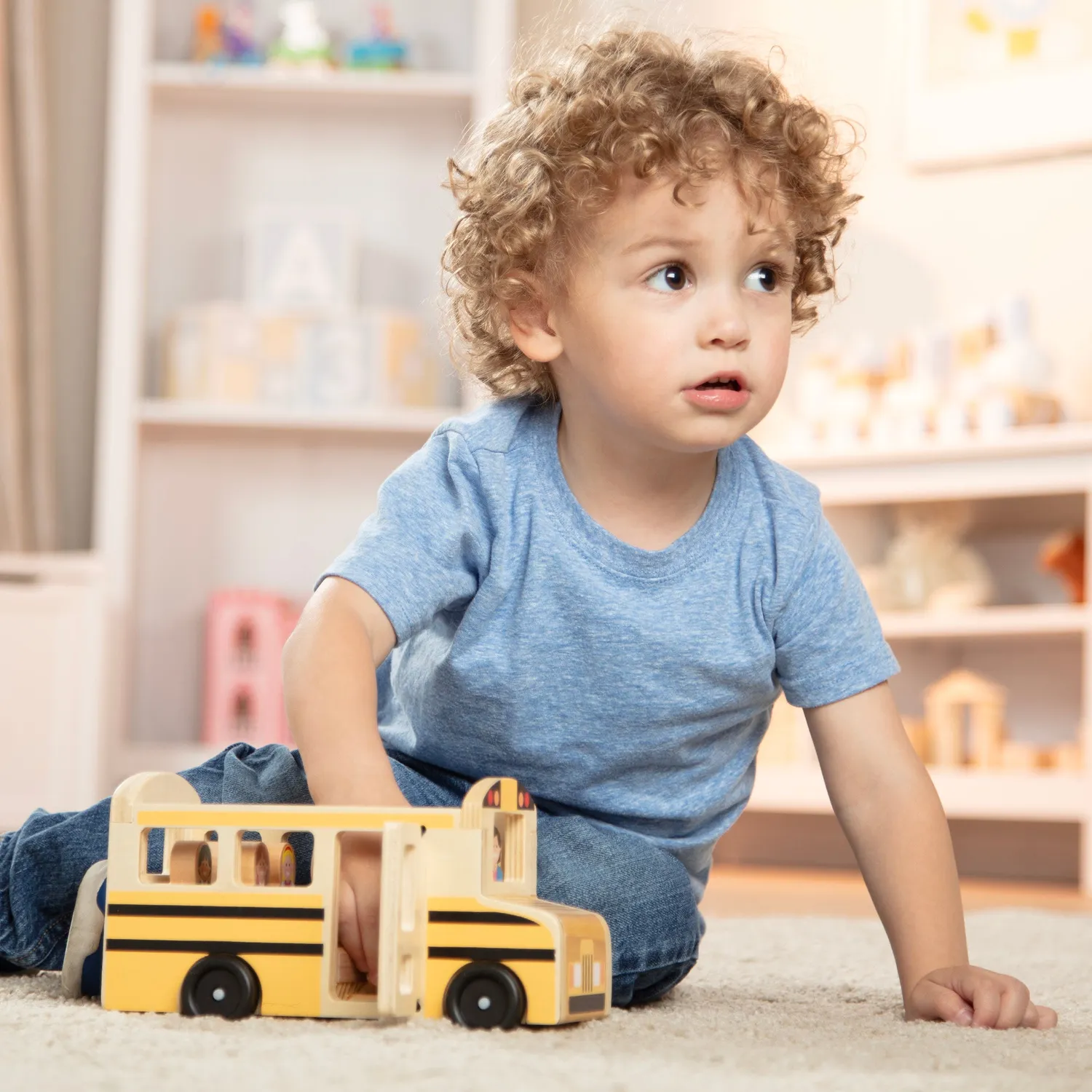 Melissa & Doug Wooden School Bus Schulbus Holz 8-teilig