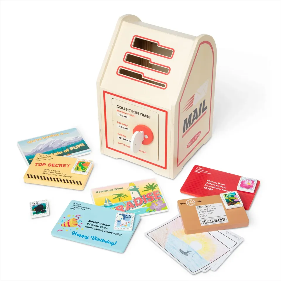Melissa & Doug Stamp and Sort Mailbox Briefkasten Holz Set