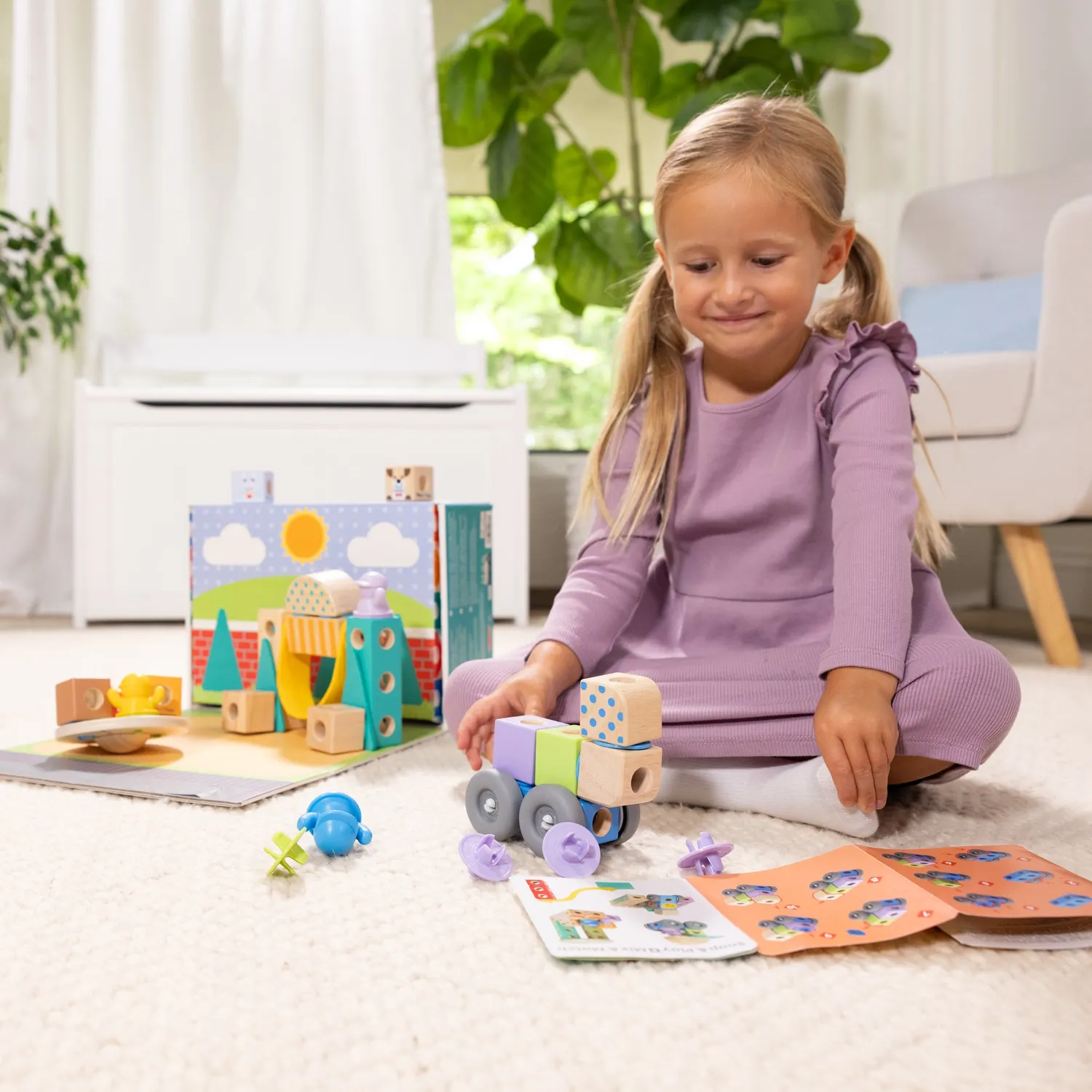 Melissa & Doug Blockables Town Play Set Bausteine 73-tlg Holz