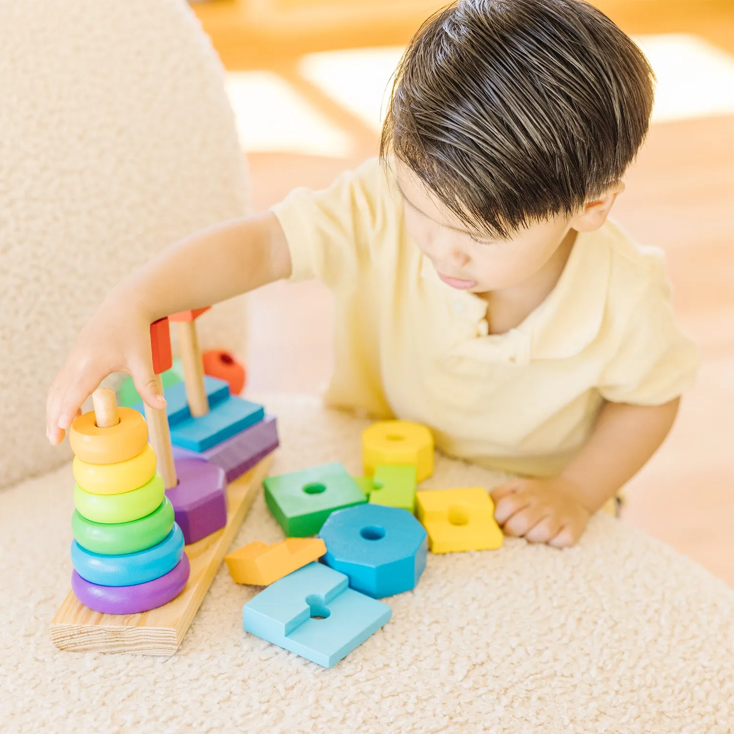 Melissa & Doug Geometric Stacker Steckspiel Holz Formen