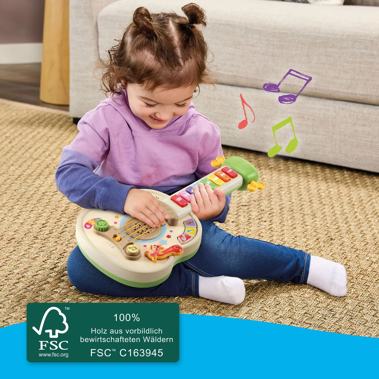 VTech Baby Interaktive Holz-Gitarre 80-620804