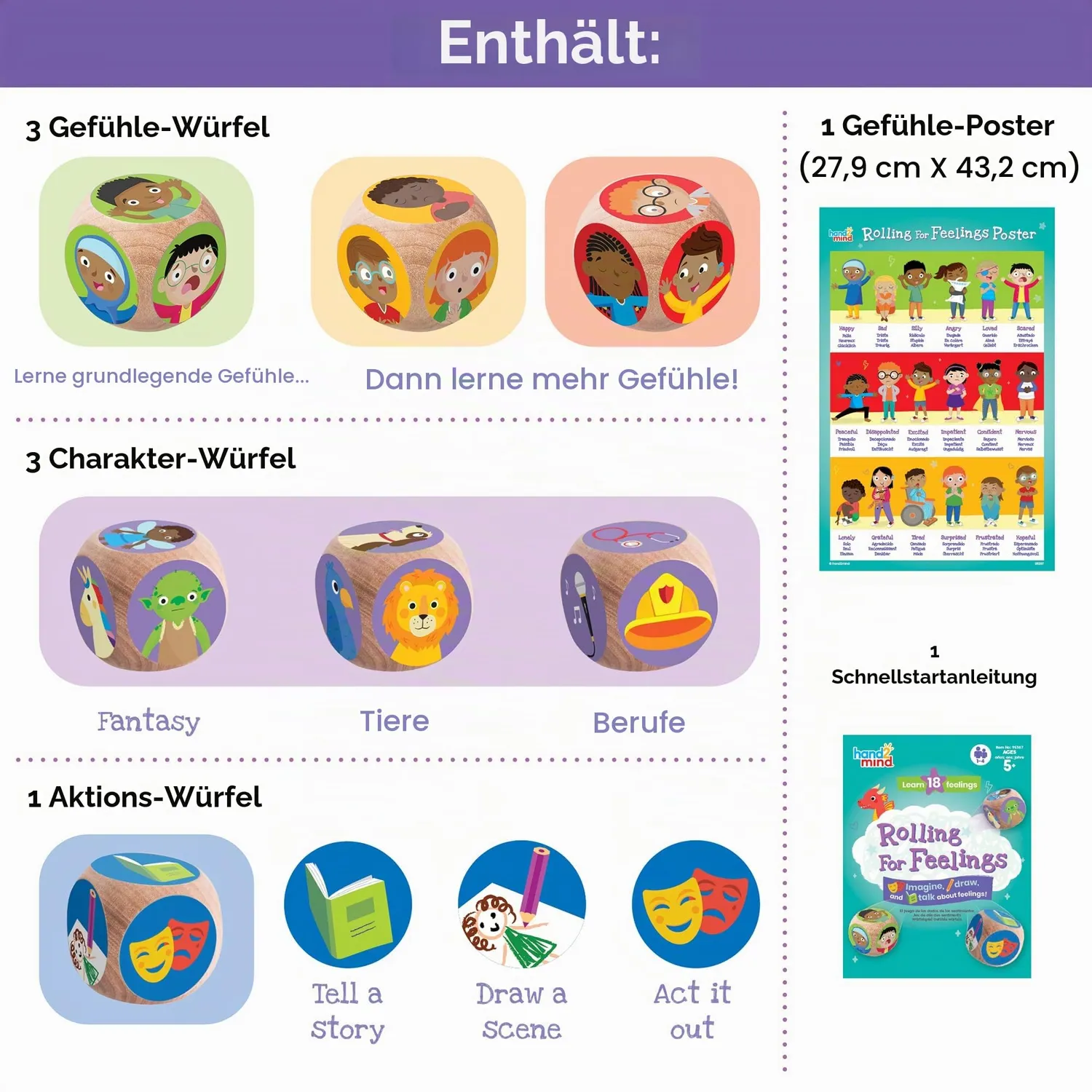 Learning Resources Gefühle würfeln Lernspiel Holz ab 5 Jahren