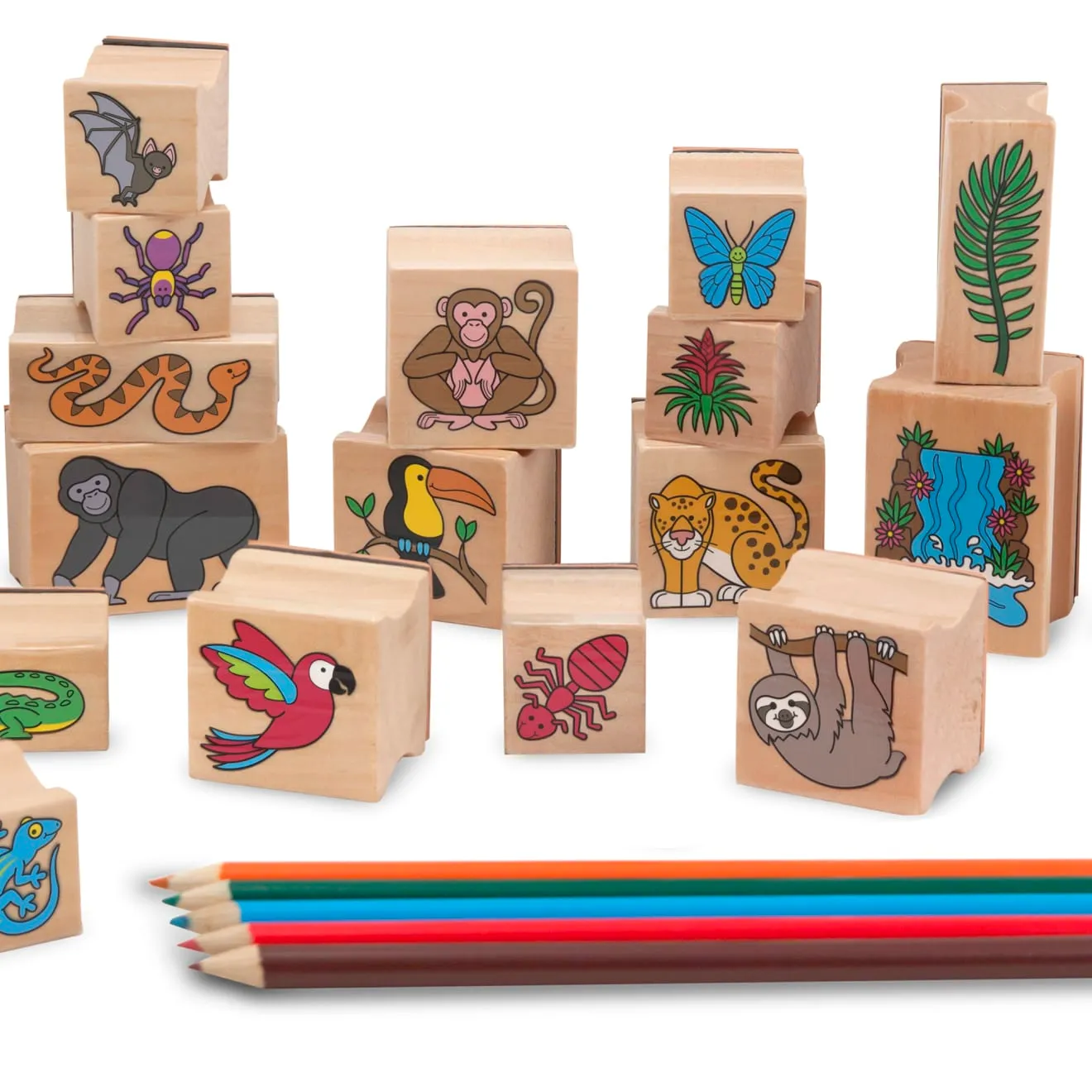 Melissa & Doug Stamp-a-Scene Rain Forest Stempelset 20-tlg abwaschbar