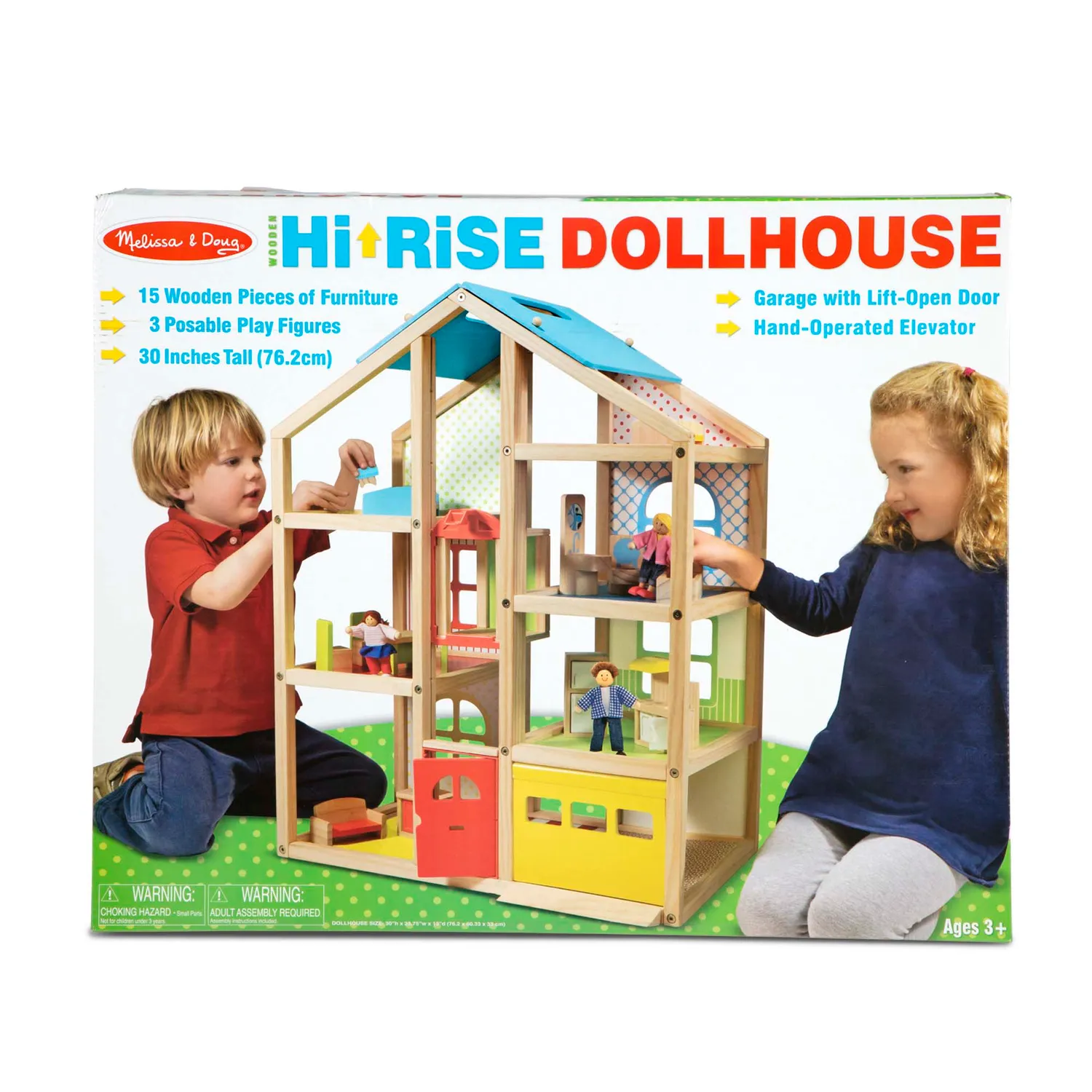 Melissa & Doug Hi-Rise Puppenhaus Holz mit Möbeln
